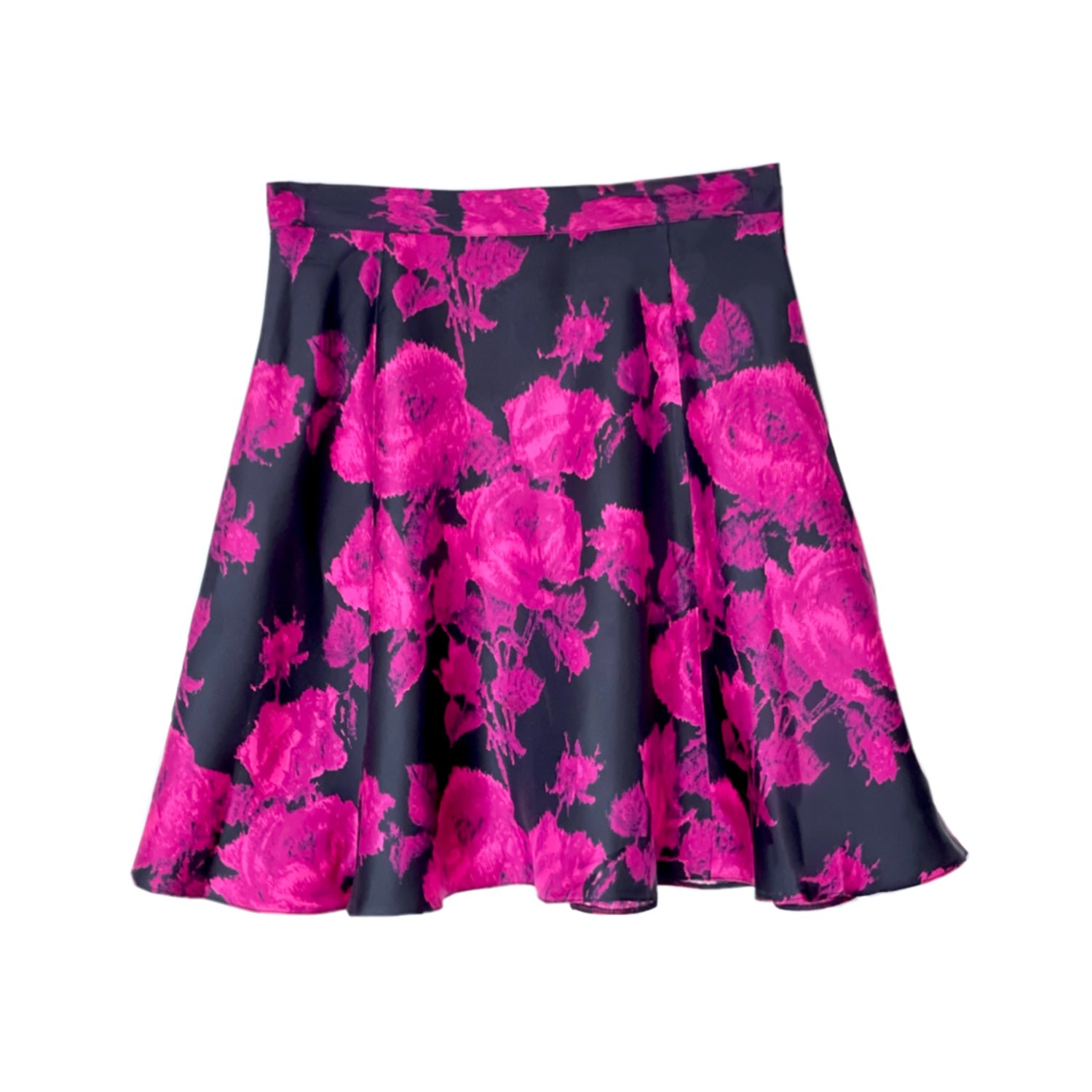 Women’s Black / Pink / Purple Helena A-Line Silk Skirt Mini Small Introvertie Vienna