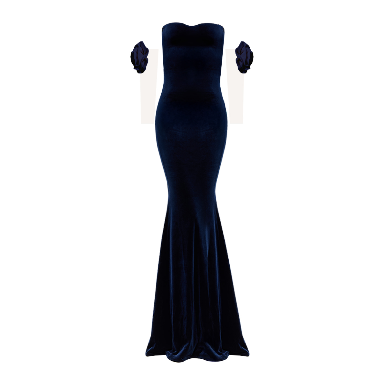 Nur Karaata Women's Blue Versailles Rose N & W Gown In Blue