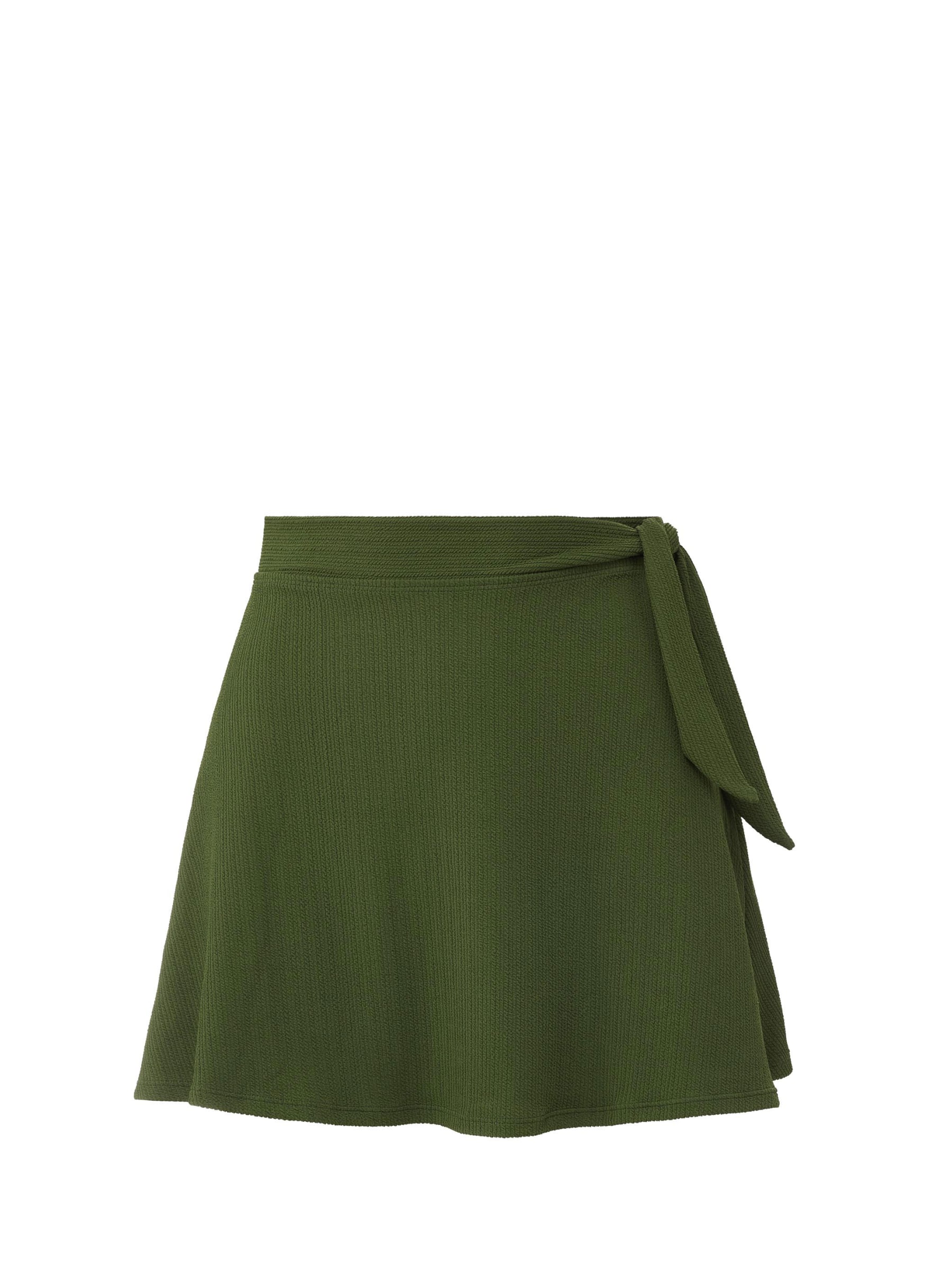 Change Of Scenery Women's Neutrals / Green Amy Side Tie Swim Skirt In Olive Texture In Green