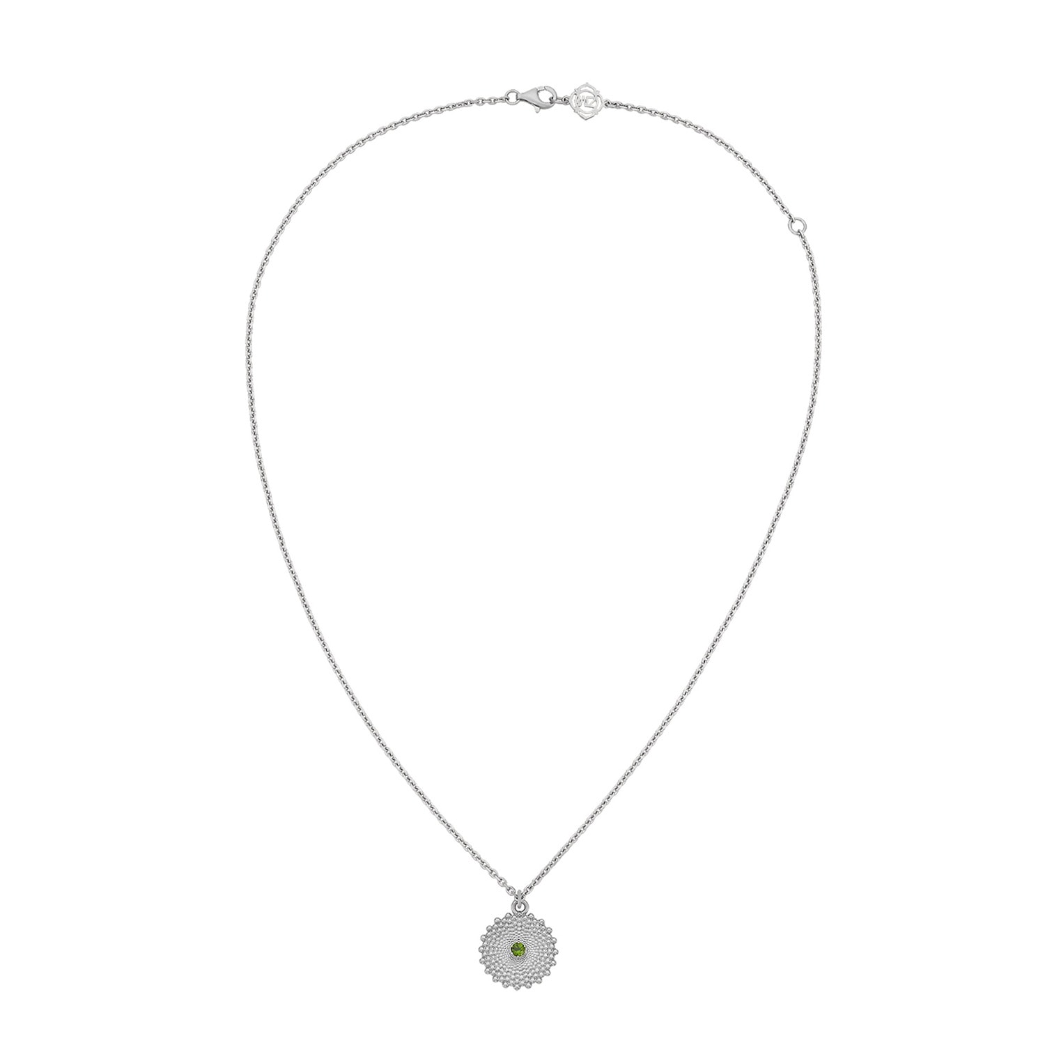 Women’s Silver / Green Helios Necklace Silver Chrome Diopside Zoe and Morgan