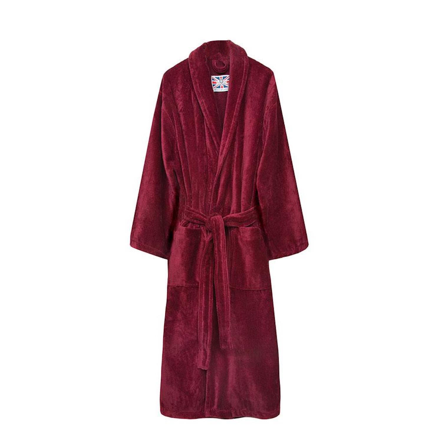 Bown Of London Men's Dressing Gown Red Baron Burgundy In Red