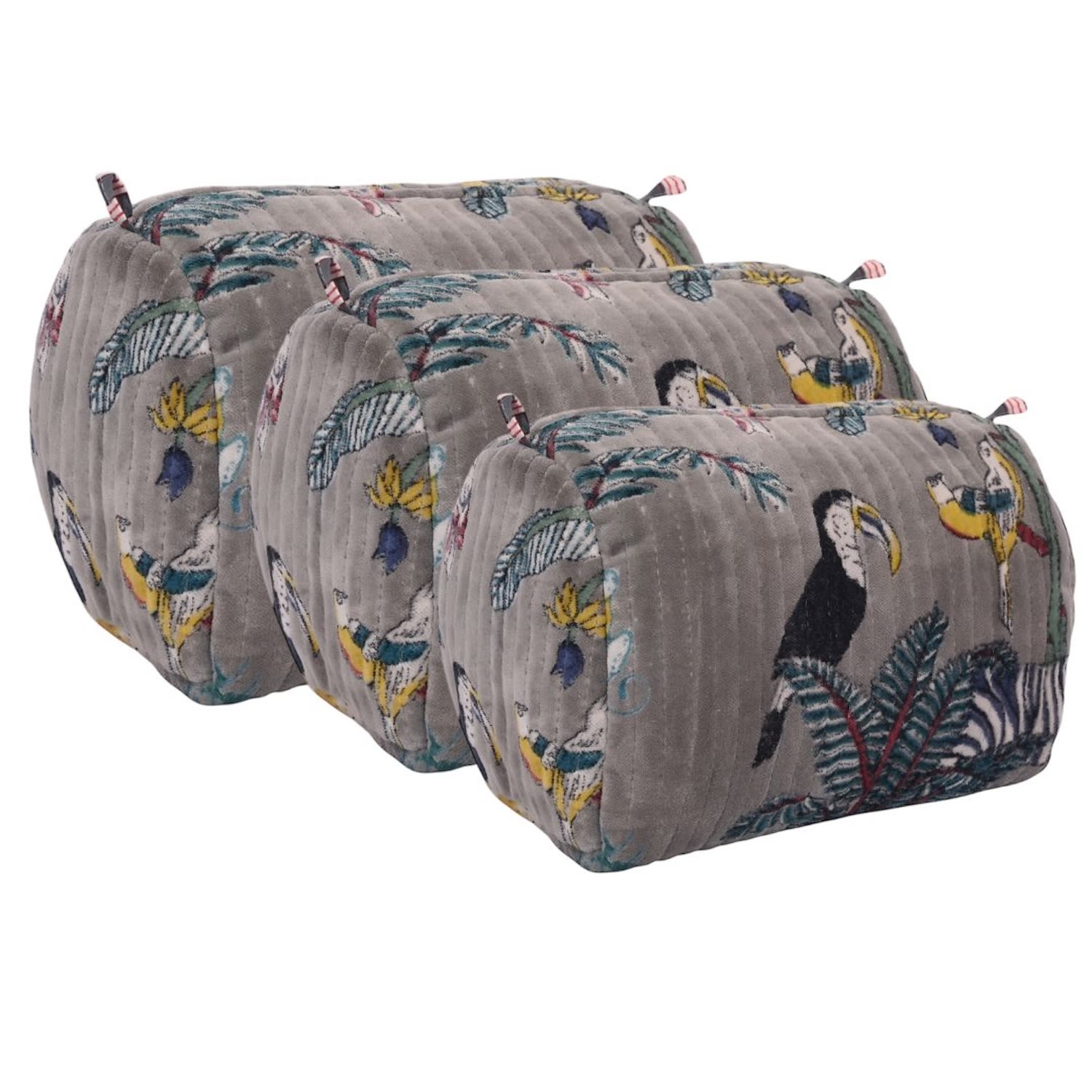 Conscious Yoga Collective The Jungle Velvet Three Piece Travel Set In Grey