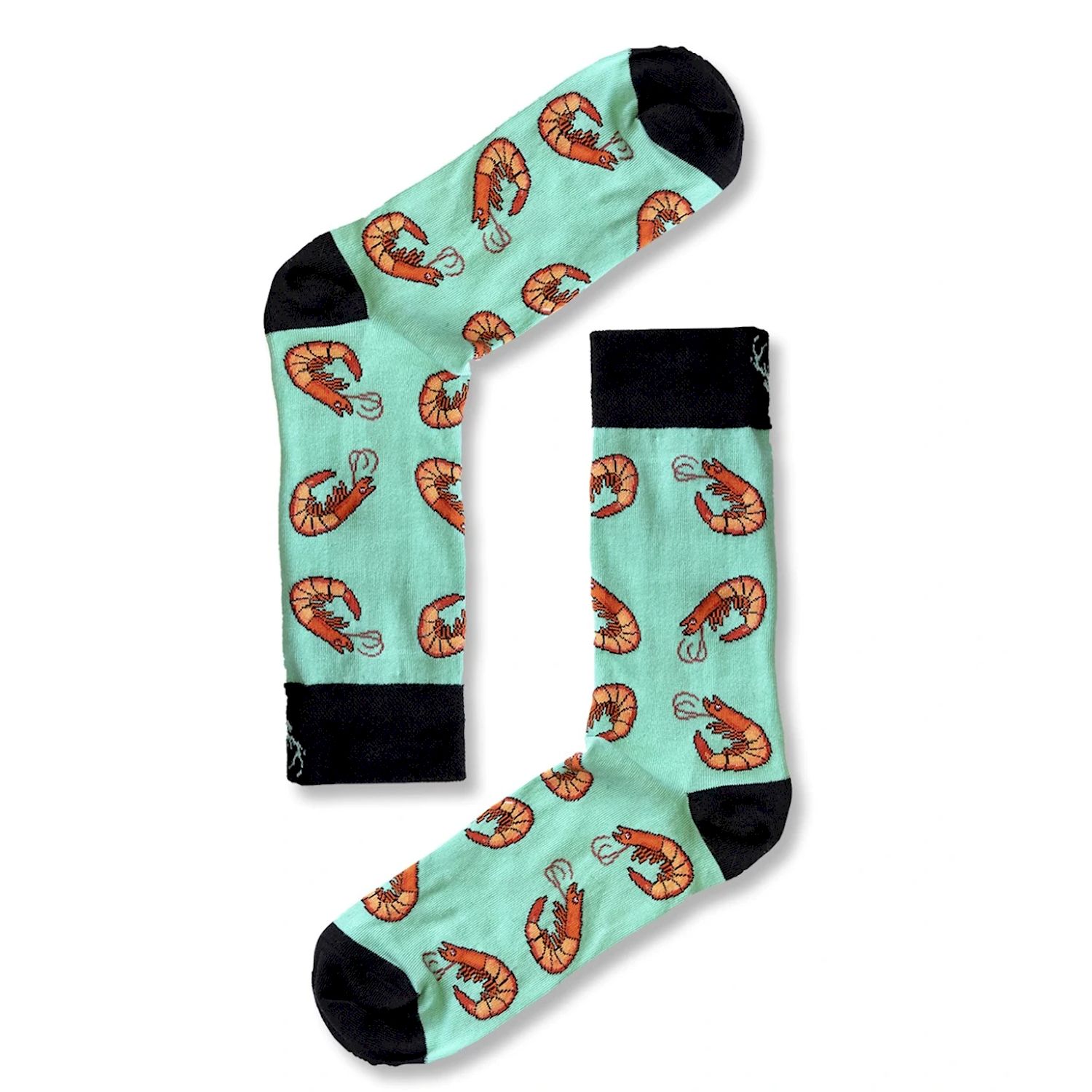 Aloha From Deer Women's Green / Black Shrimp Time Cotton Socks In Multi
