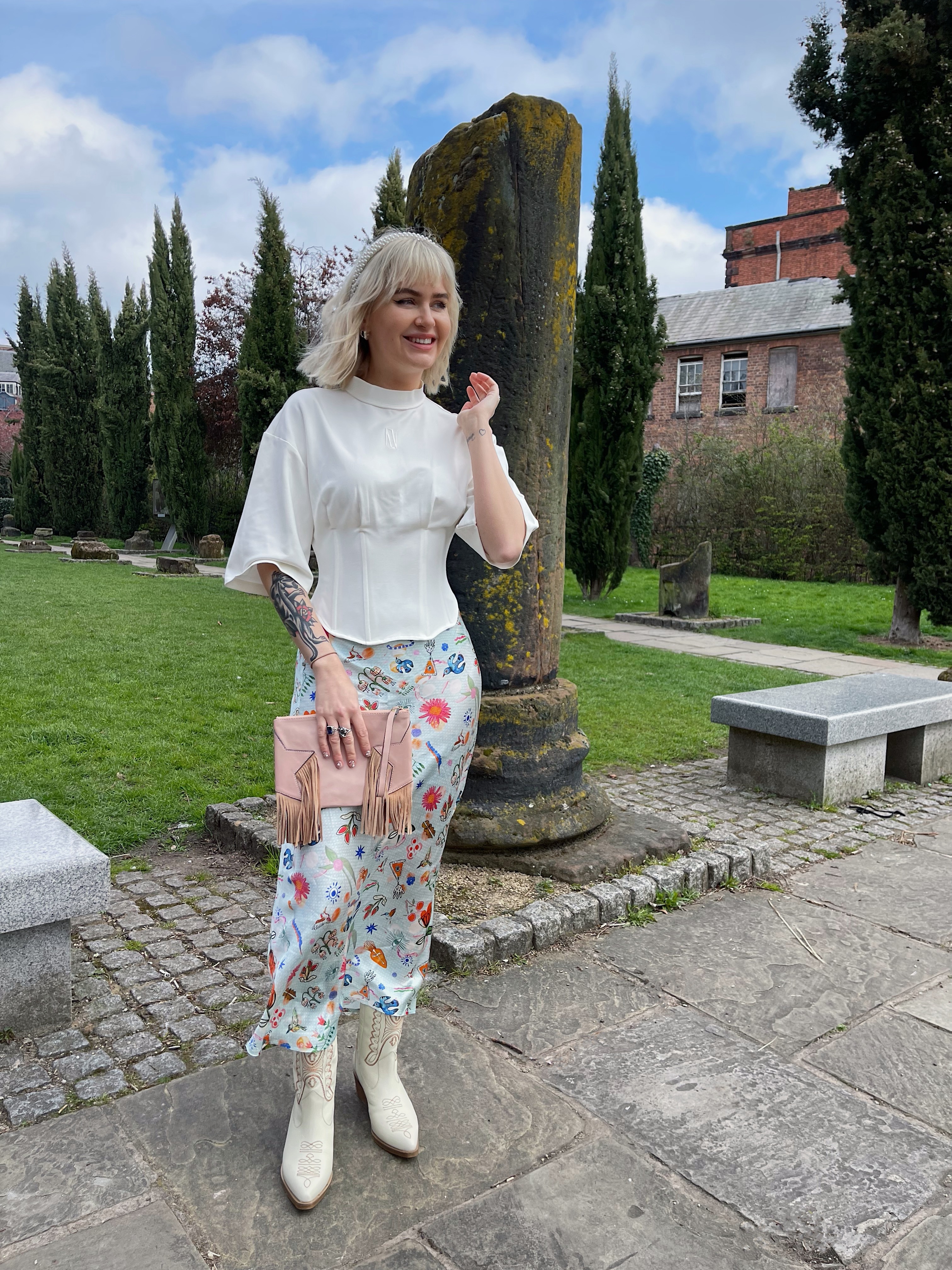 White top store wedding guest