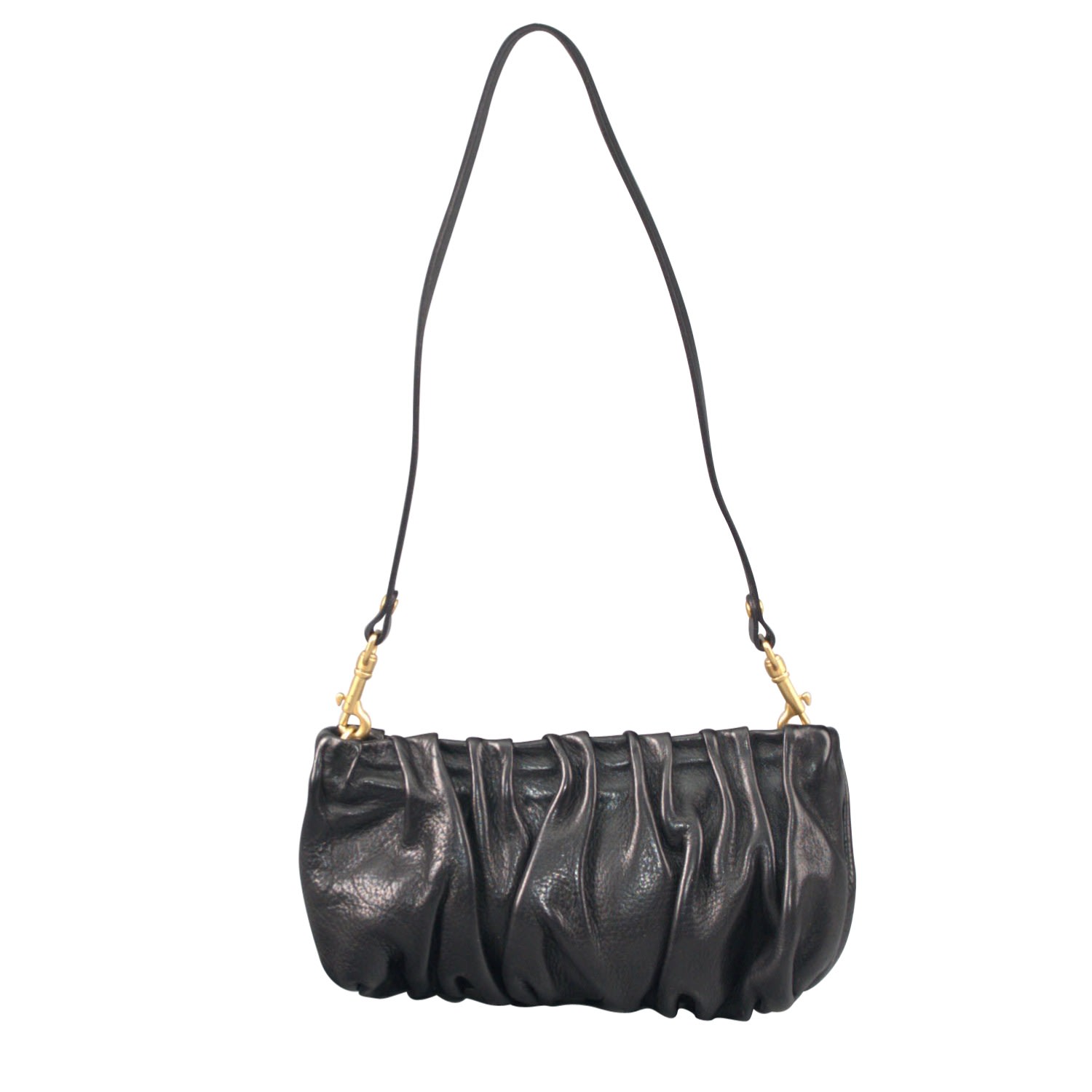 Women’s Distressed Leather Sling Bag ’Azzura’ - Black Rimini