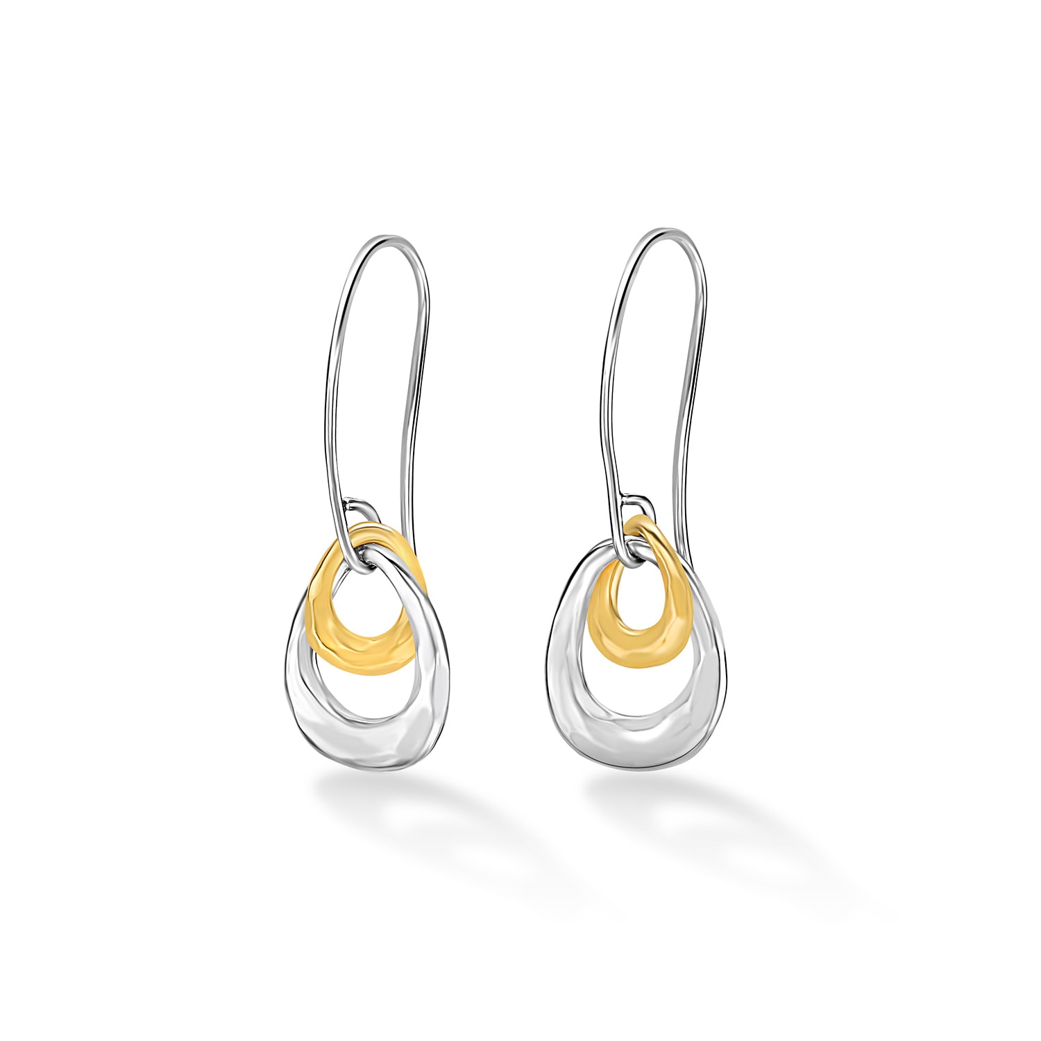 Dower & Hall Women's Silver Entwined Open Double Oval Earrings In Vermeil In Metallic