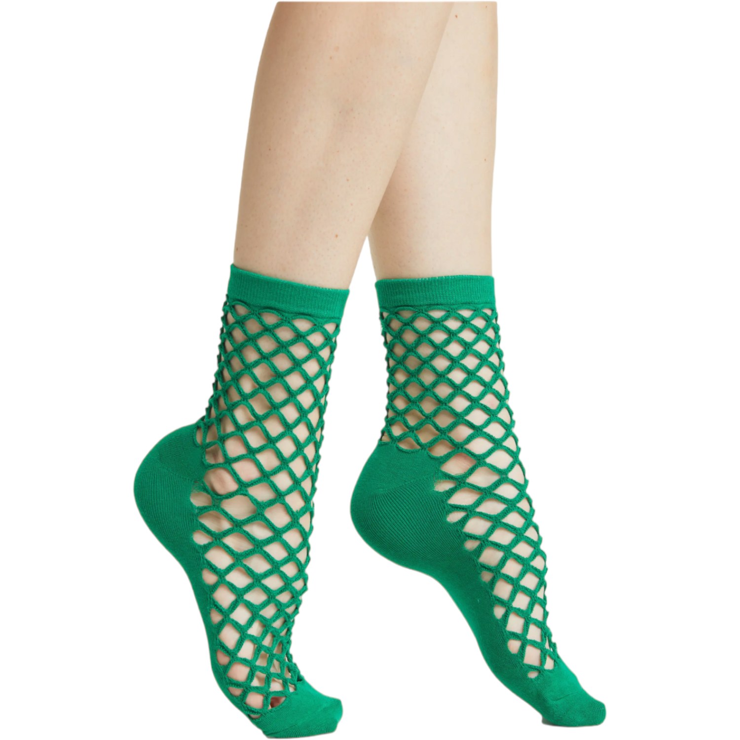 Women’s Hedge Fishnet Socks Green One Size High Heel Jungle by Kathryn Eisman