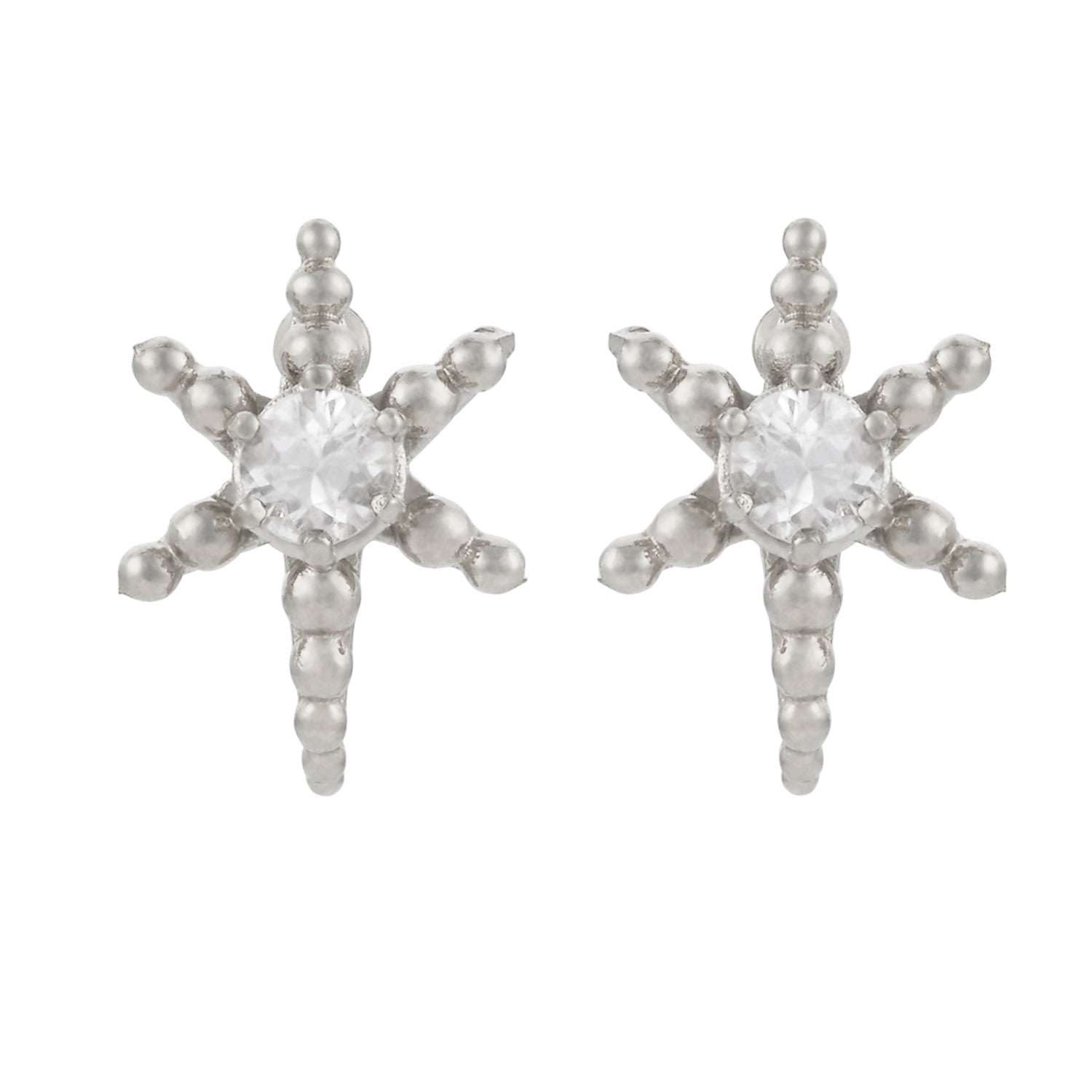 Women’s White / Silver Devi Earring Silver White Zircon Zoe and Morgan