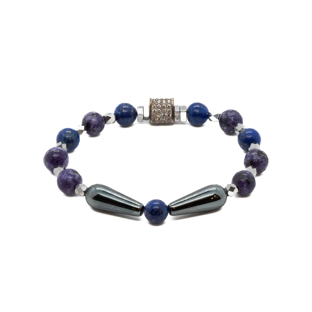 Women’s Blue / Silver Hematite Healing Bracelet Ebru Jewelry