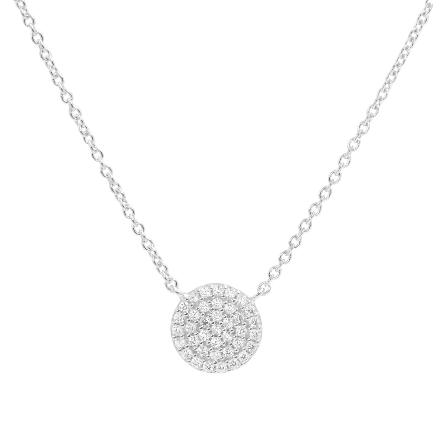 Kamaria Women's Pave Disk With Crystals - Silver In Silver