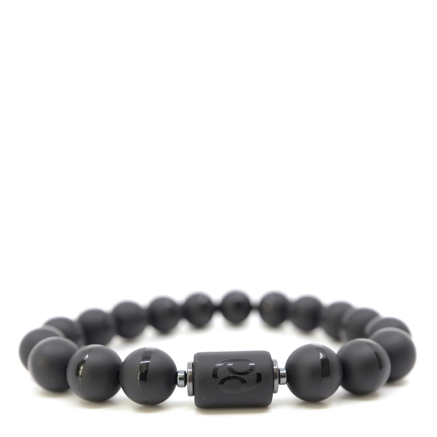 Shar Oke Men's Black / Silver Cancer Zodiac Beaded Bracelet In Multi