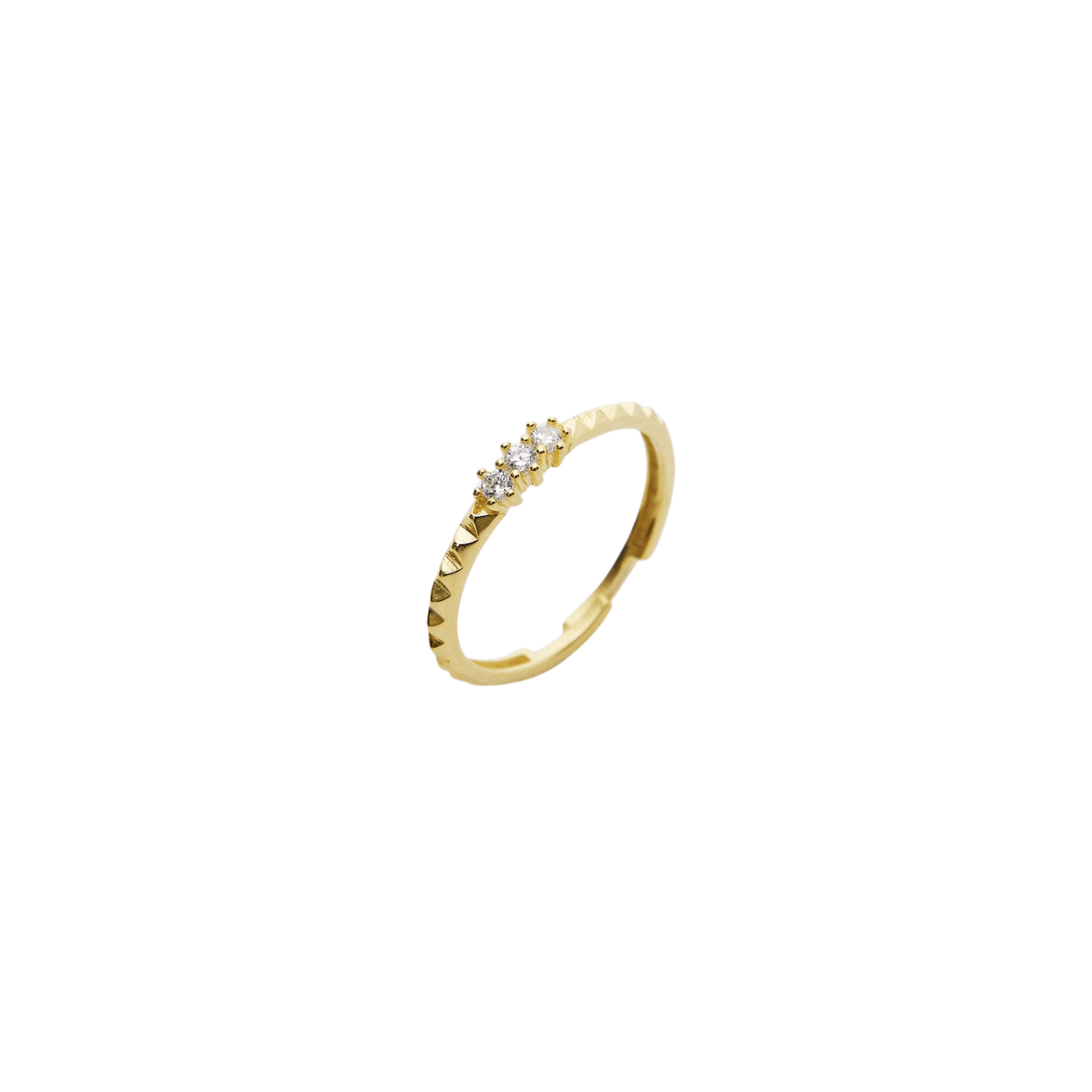 Spero London Women's Sterling Silver Three Round Gem Stacking Ring - Gold