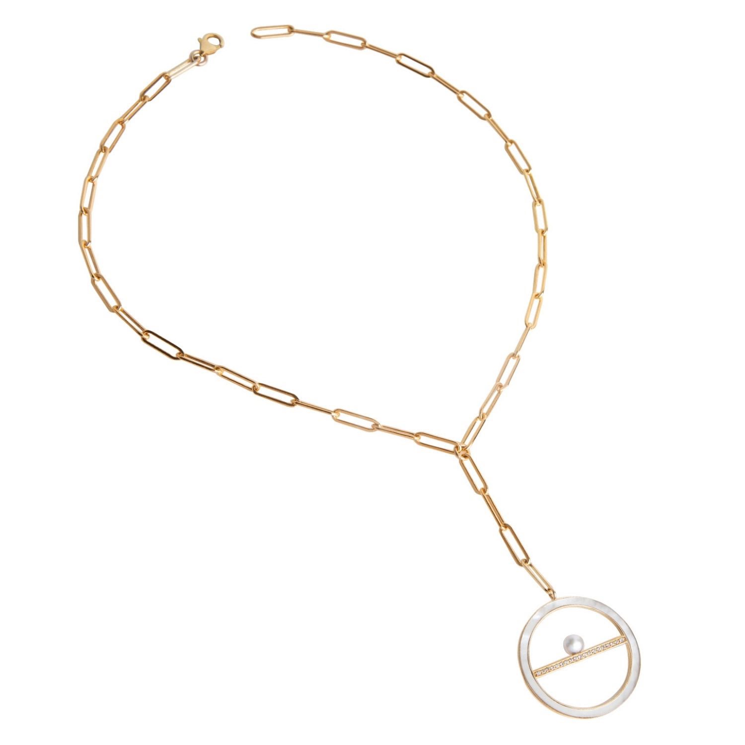 Women’s Gold Cher Pearl And Diamond Necklace Naiia