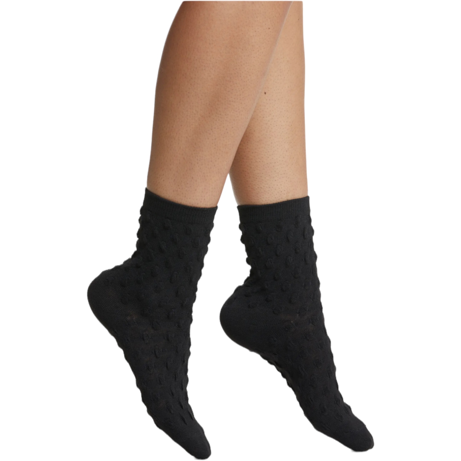 Women’s Waffle Combed Cotton Socks - Black One Size High Heel Jungle by Kathryn Eisman