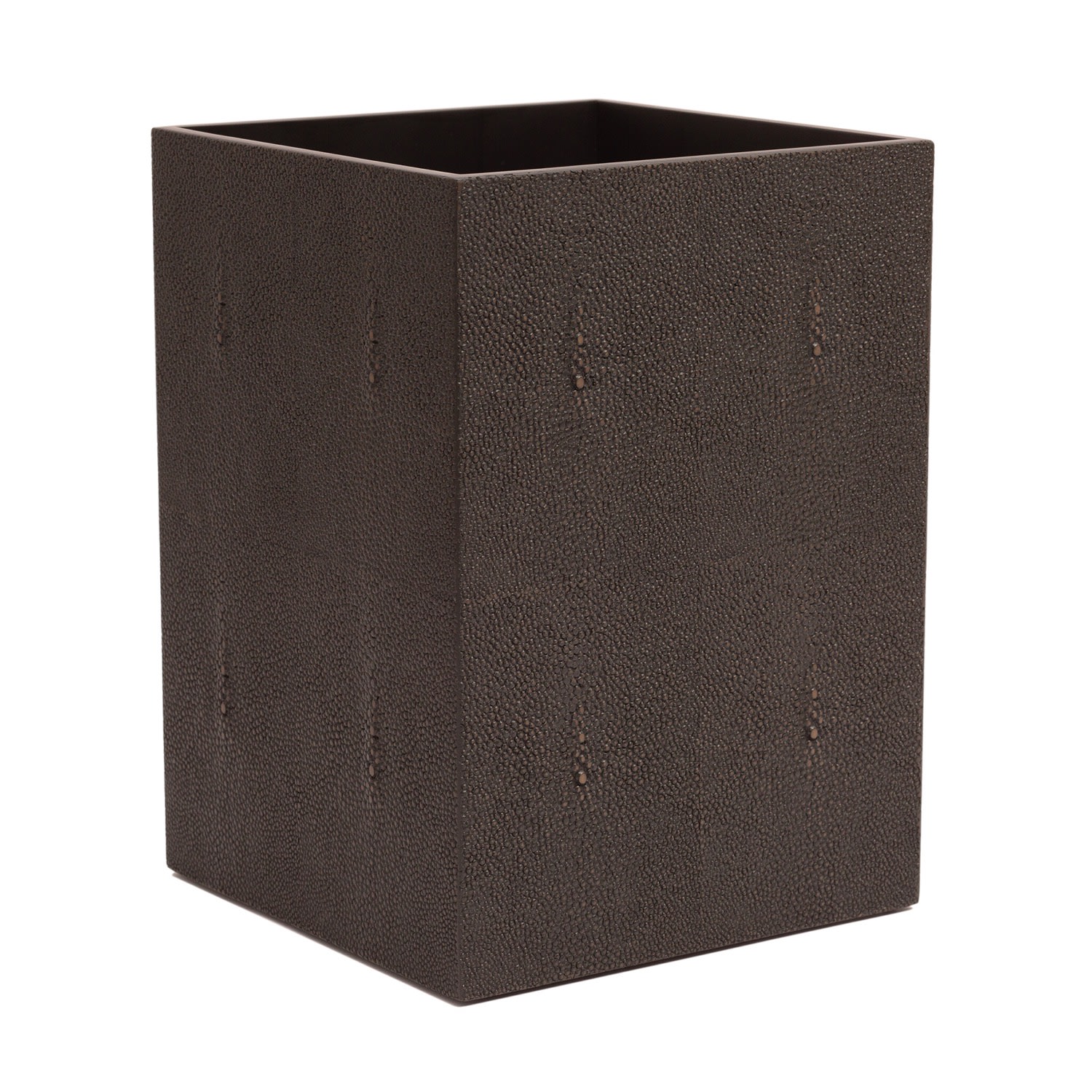 Brown Chelsea Waste Basket - Shagreen Chocolate Posh Trading Company