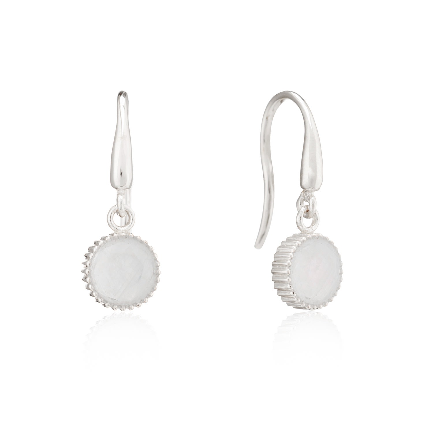 Women’s Barcelona Silver June Moonstone Birthstone Hook Earrings Auree Jewellery