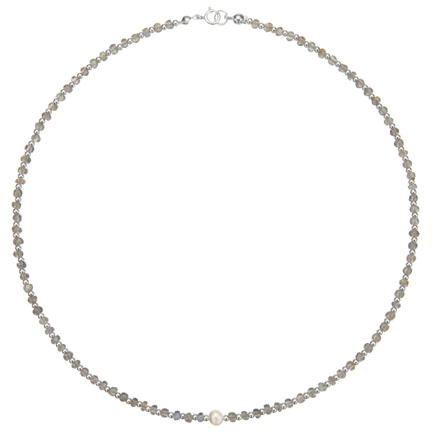 Lily & Roo Women's Silver Labradorite Gemstone Choker In Silver