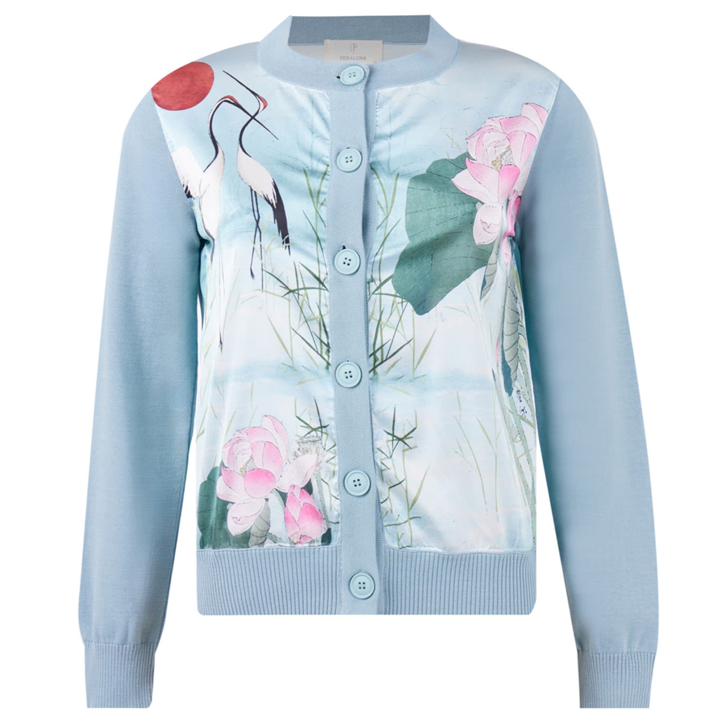 Peraluna Women's Melinda Organic Cotton Cardigan In Powder Blue In Blue