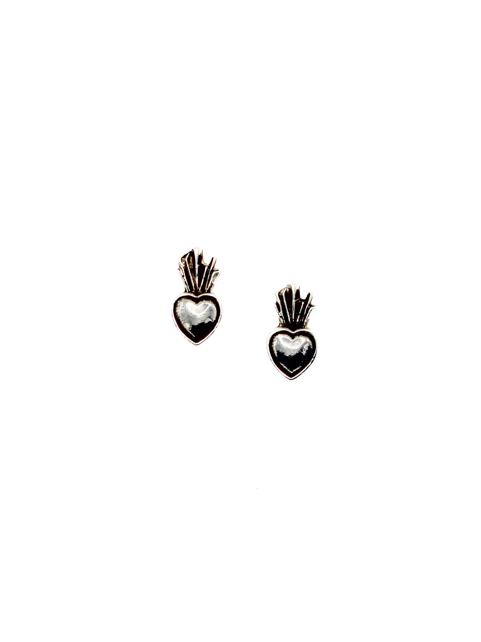 Yoté Jewelry Women's Silver Heartfire Studs Ss In Black