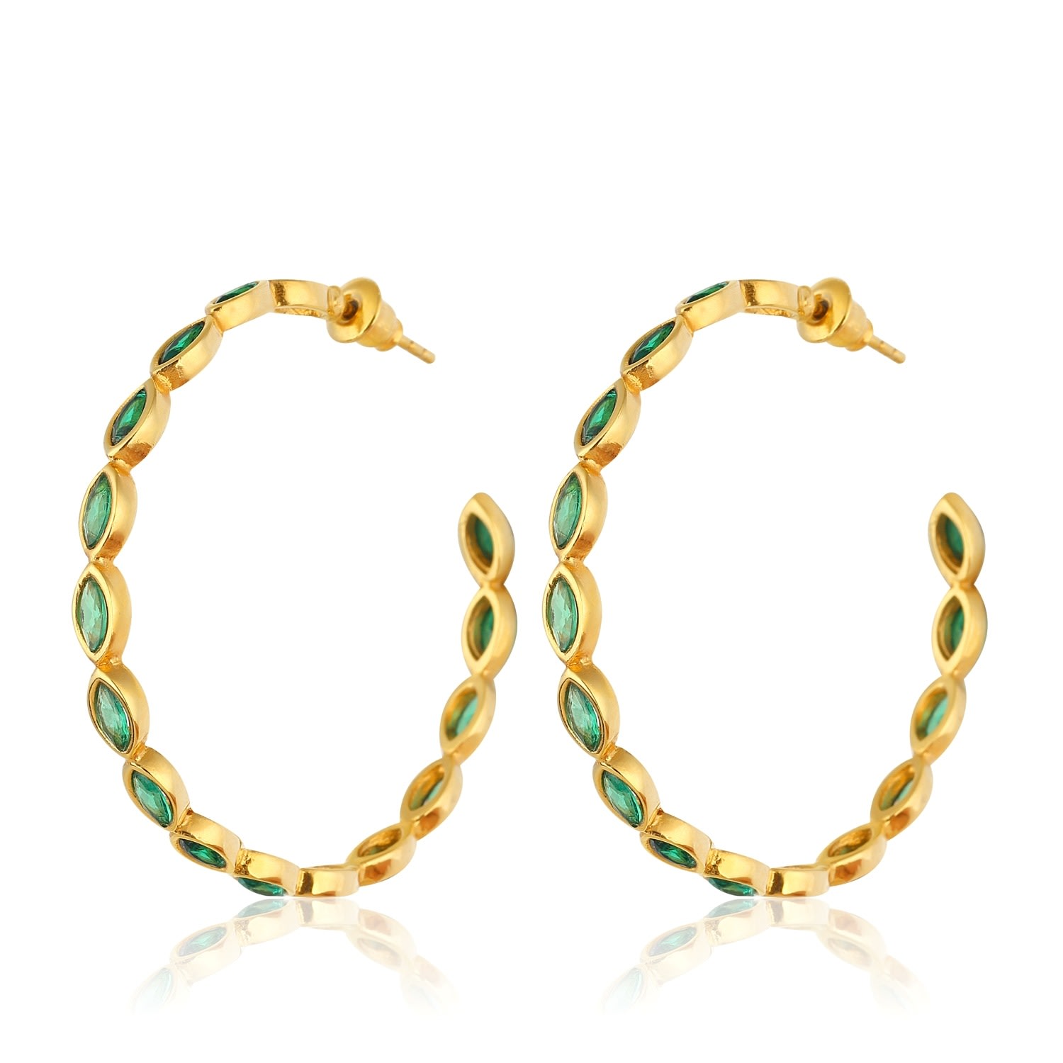 Women’s Nenet Hoop Earrings - Emerald Green Maison Soula