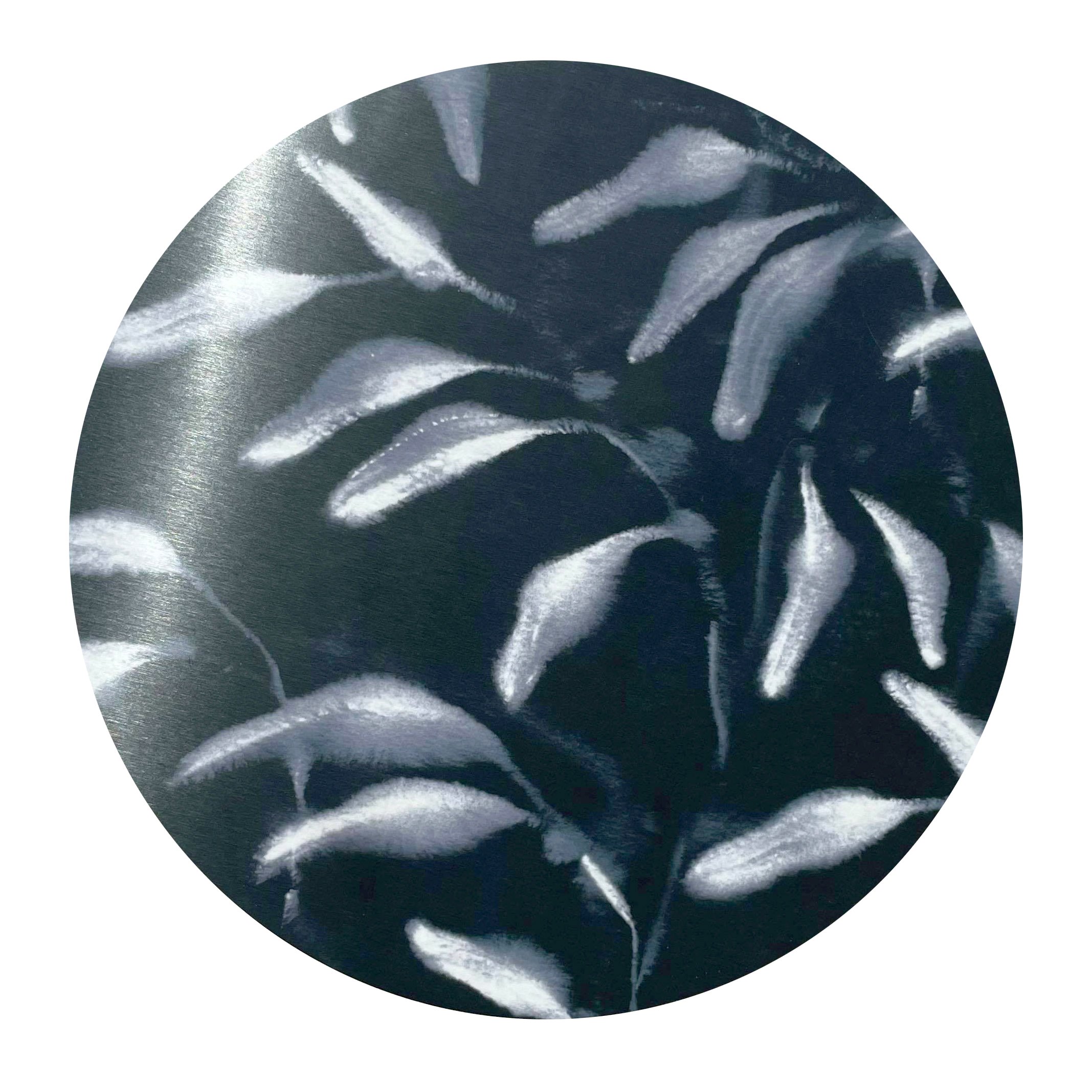 Rosanna Corfe Black / Blue / Grey Black Navy Amongst Round Placemat In Multi