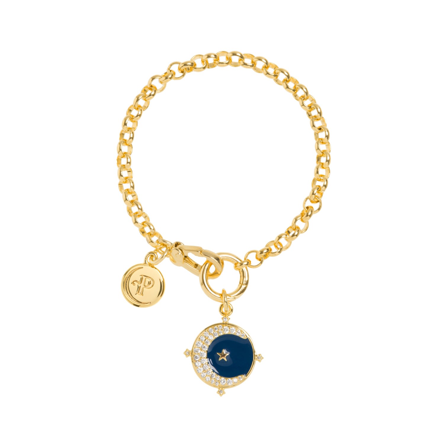 Women’s Blue / Gold Gold Belcher Amelia Earhart Bracelet Patroula Jewellery