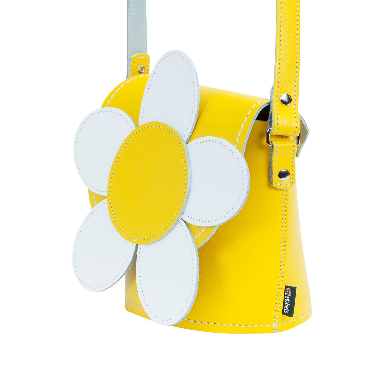 Zatchels Pastel Daffodil Yellow Handmade Leather Saddle Bag