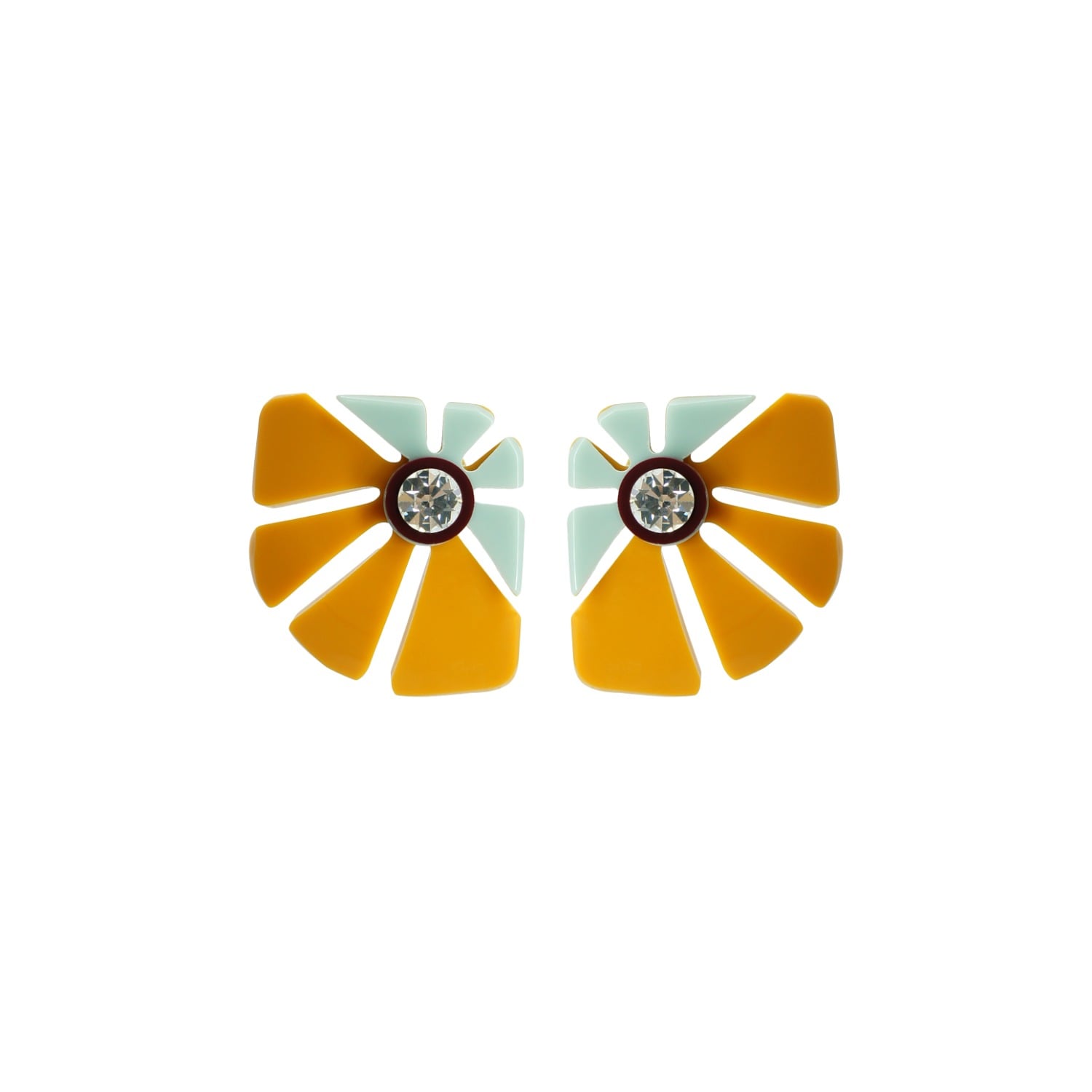 Gissa Bicalho Women's Yellow / Green Handmade Acrylic Earring Alecrim Mustard In Yellow
