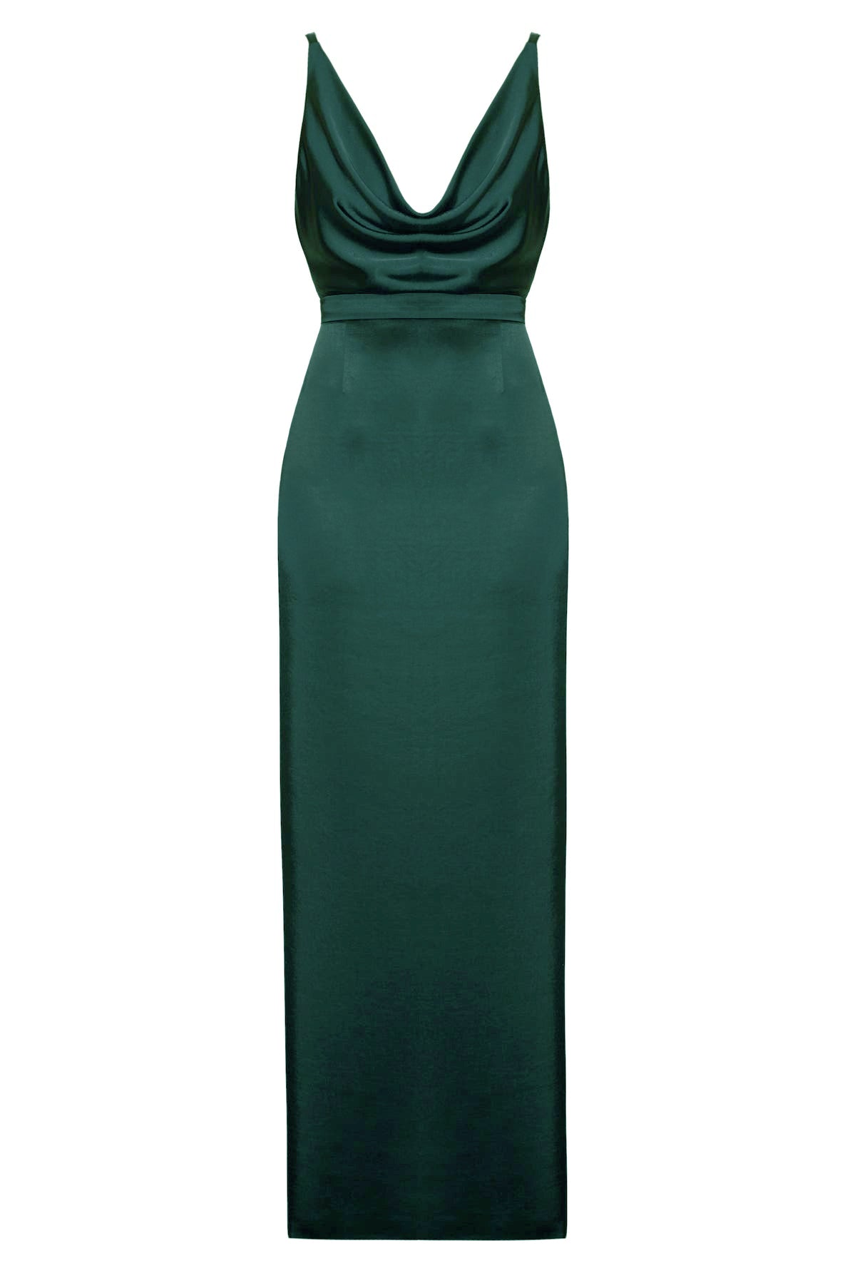 Women’s Amila Green Long Dress With Cowl Neck Extra Small Undress