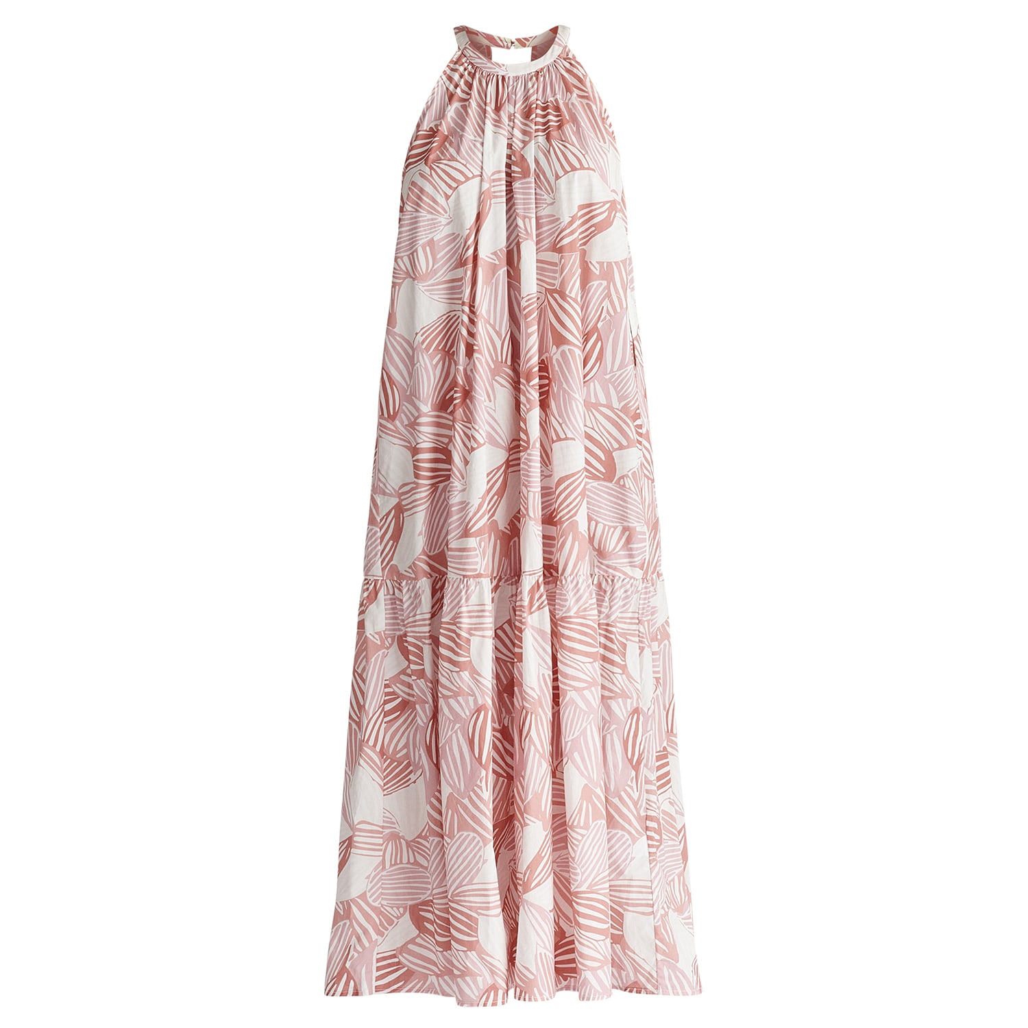 Paisie Women's Pink / Purple / White Halterneck Maxi Dress In Pink & White In Pink/purple/white