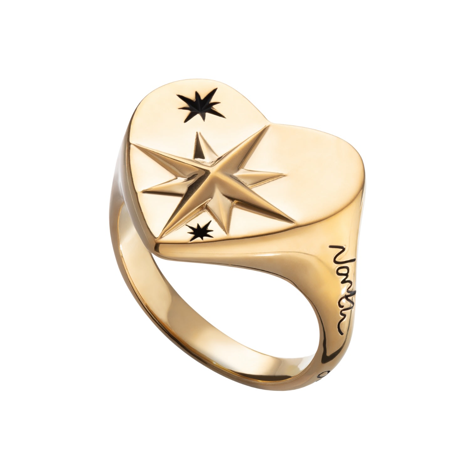 Women’s Gold Heart Compass Ring Scream Pretty