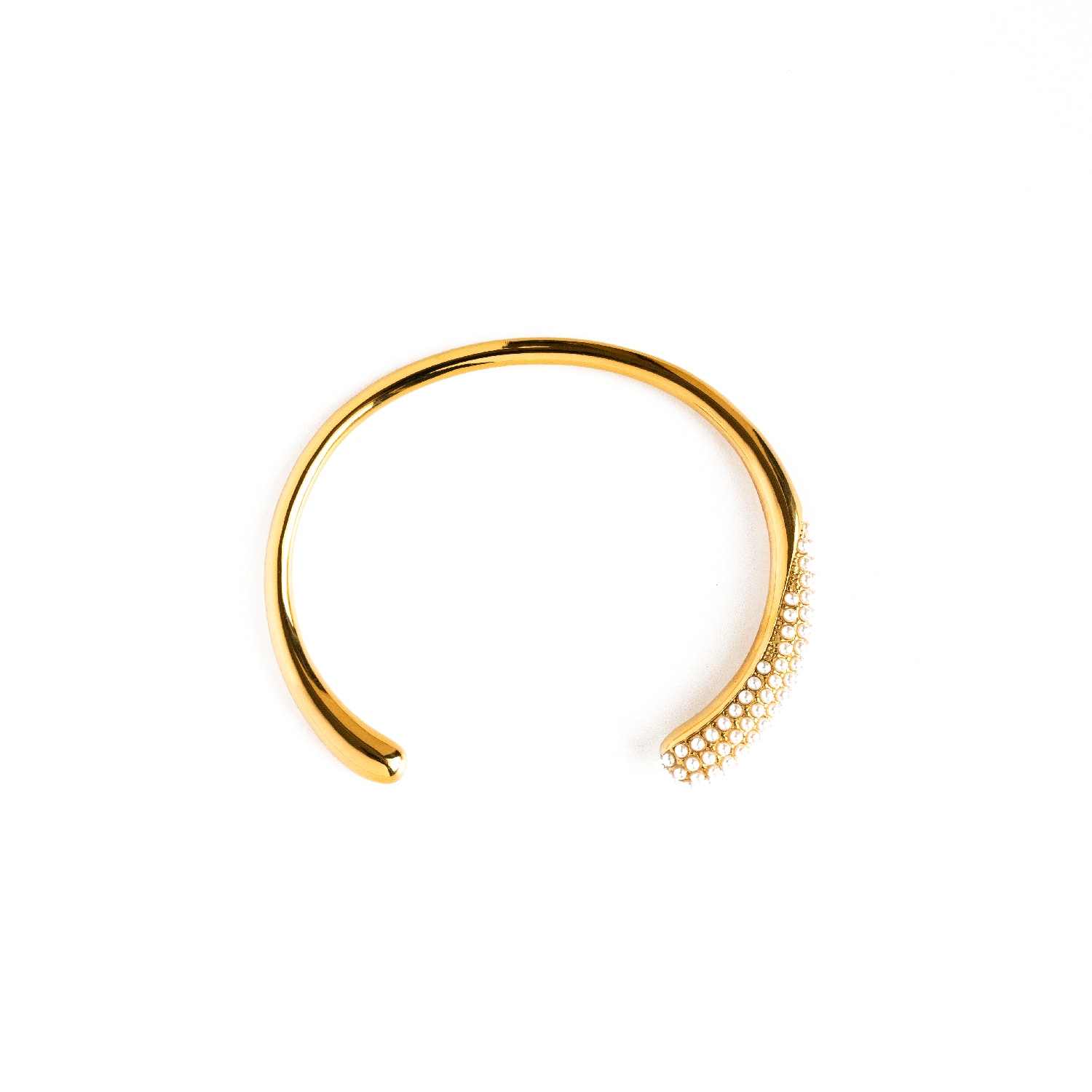 Superdivajewellery Women's Gold Jenna Pearl Bangle In Gold