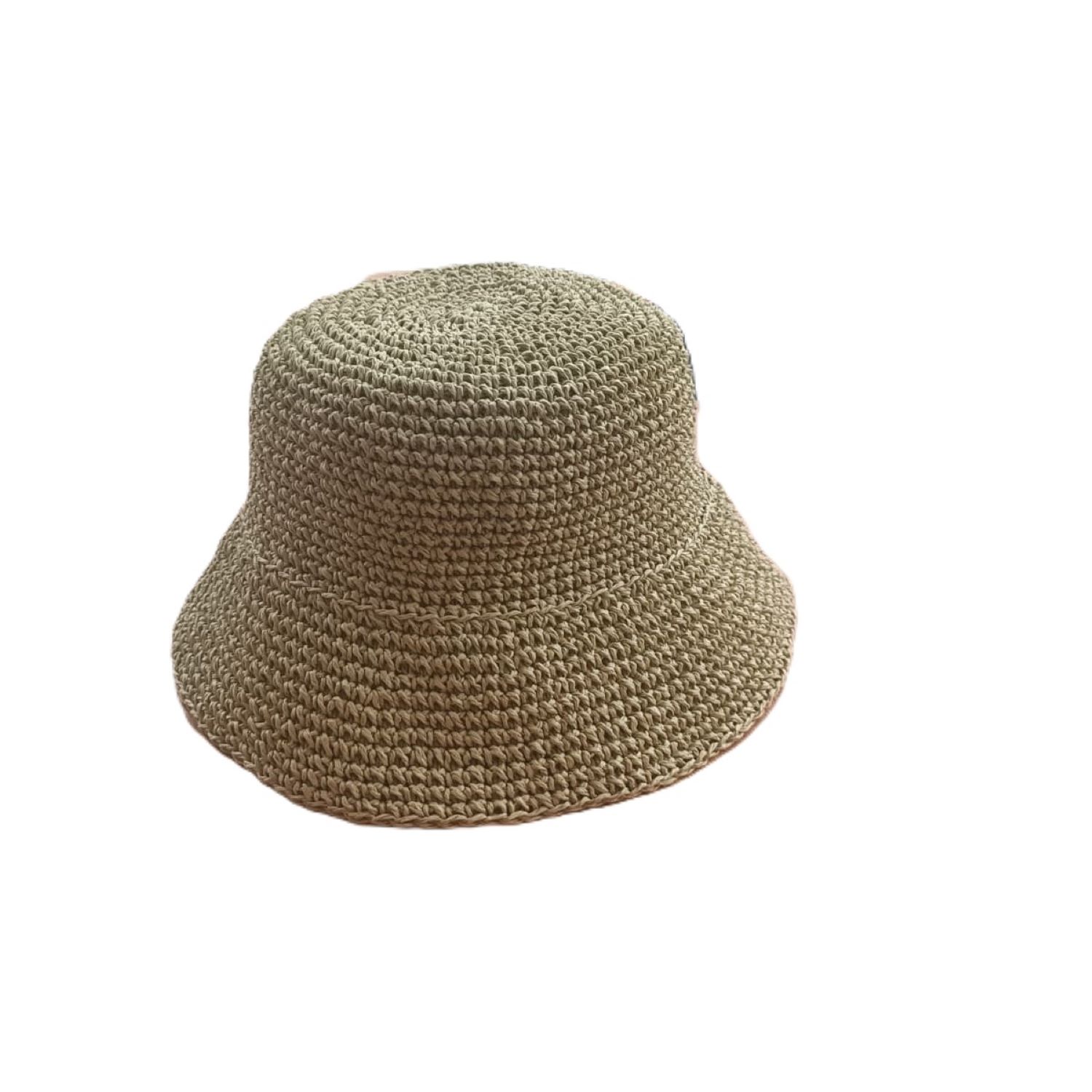 Vintage Cream Raffia Straw Bucket Hat Olivia Bucket in Natural – Hemlock Hat Co main image 3
