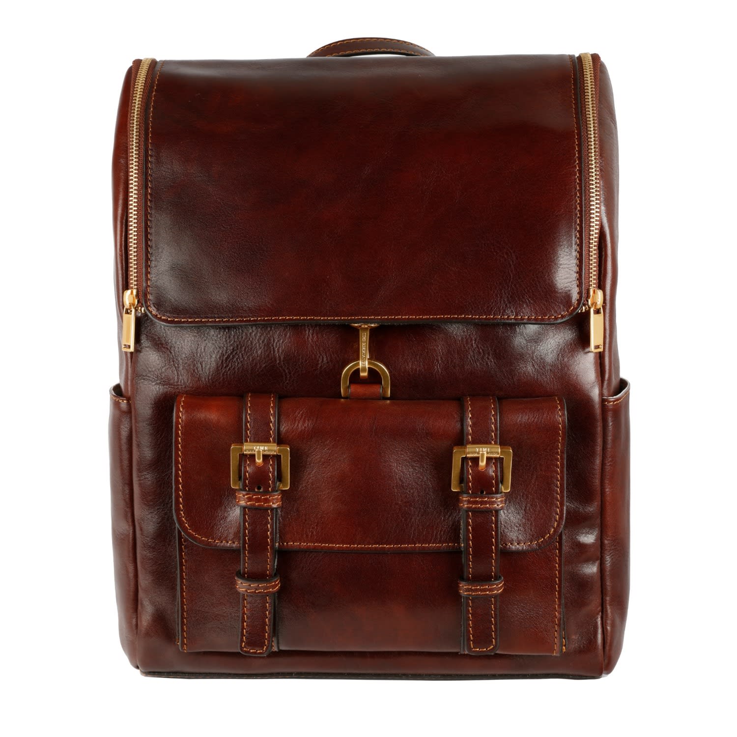 Time Resistance Men's Large Brown Leather Backpack - The Odyssey In Brown