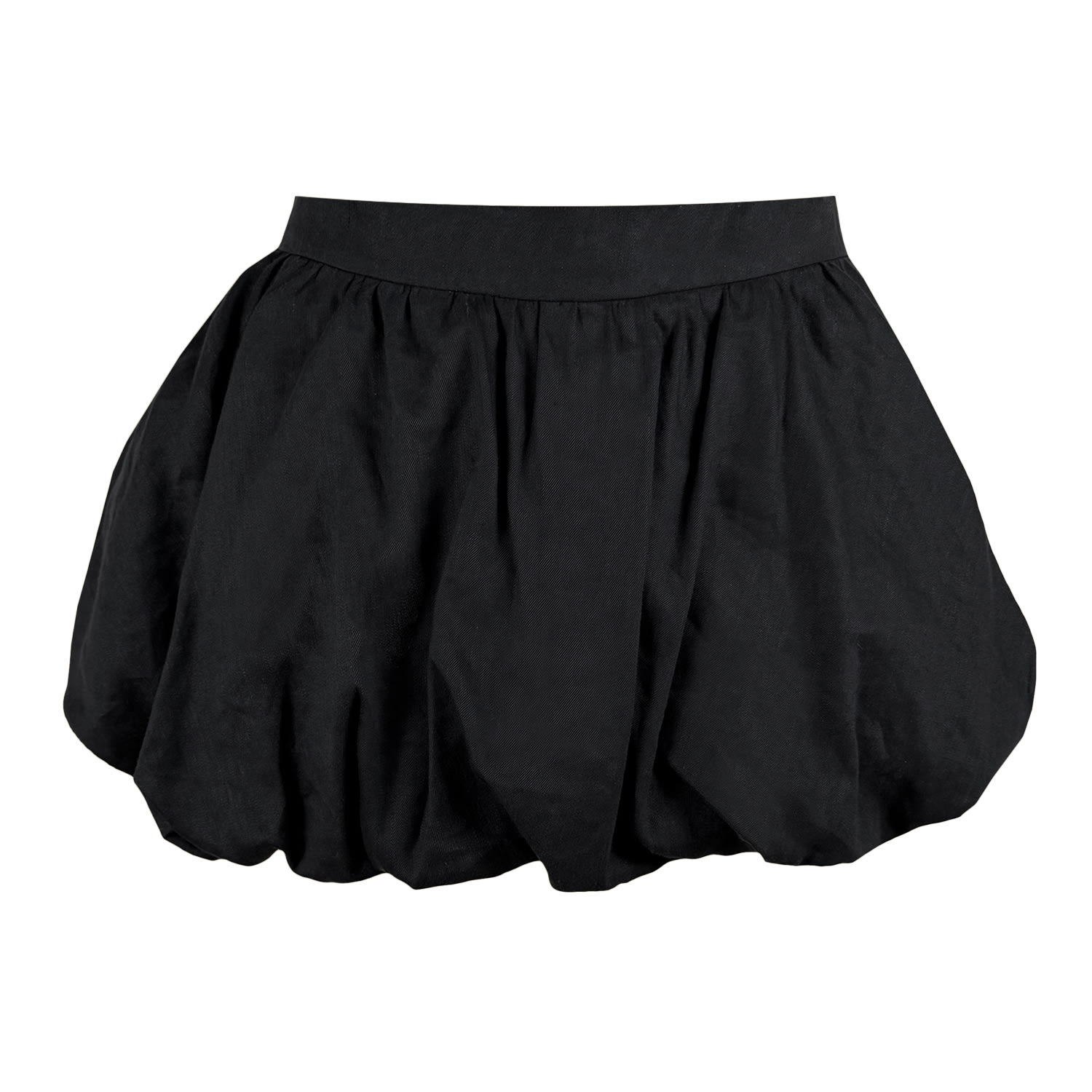 Contessa Mills Linen Good Structured Stretch Mini Puff Skirt In Black