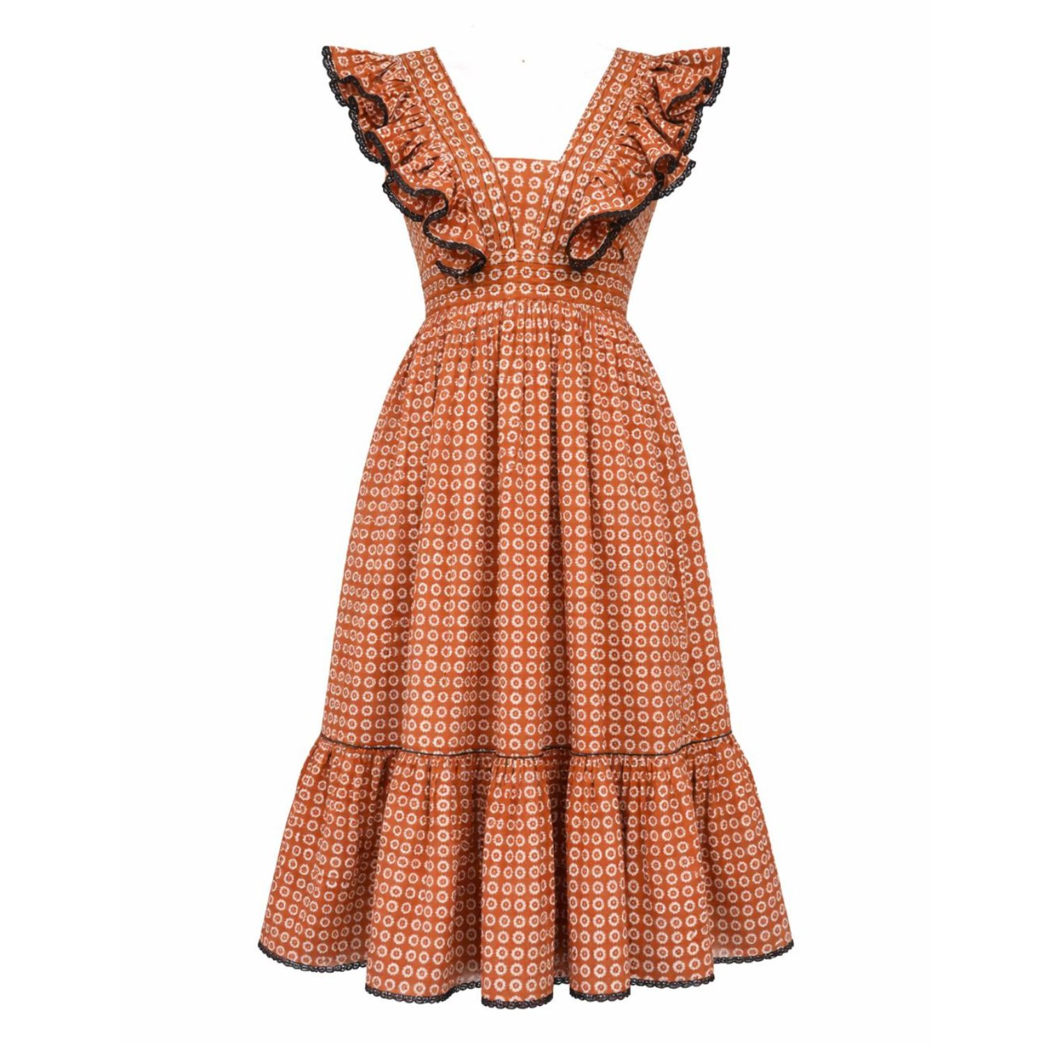 Echo Of Pink Women's Midi Dress In Brown