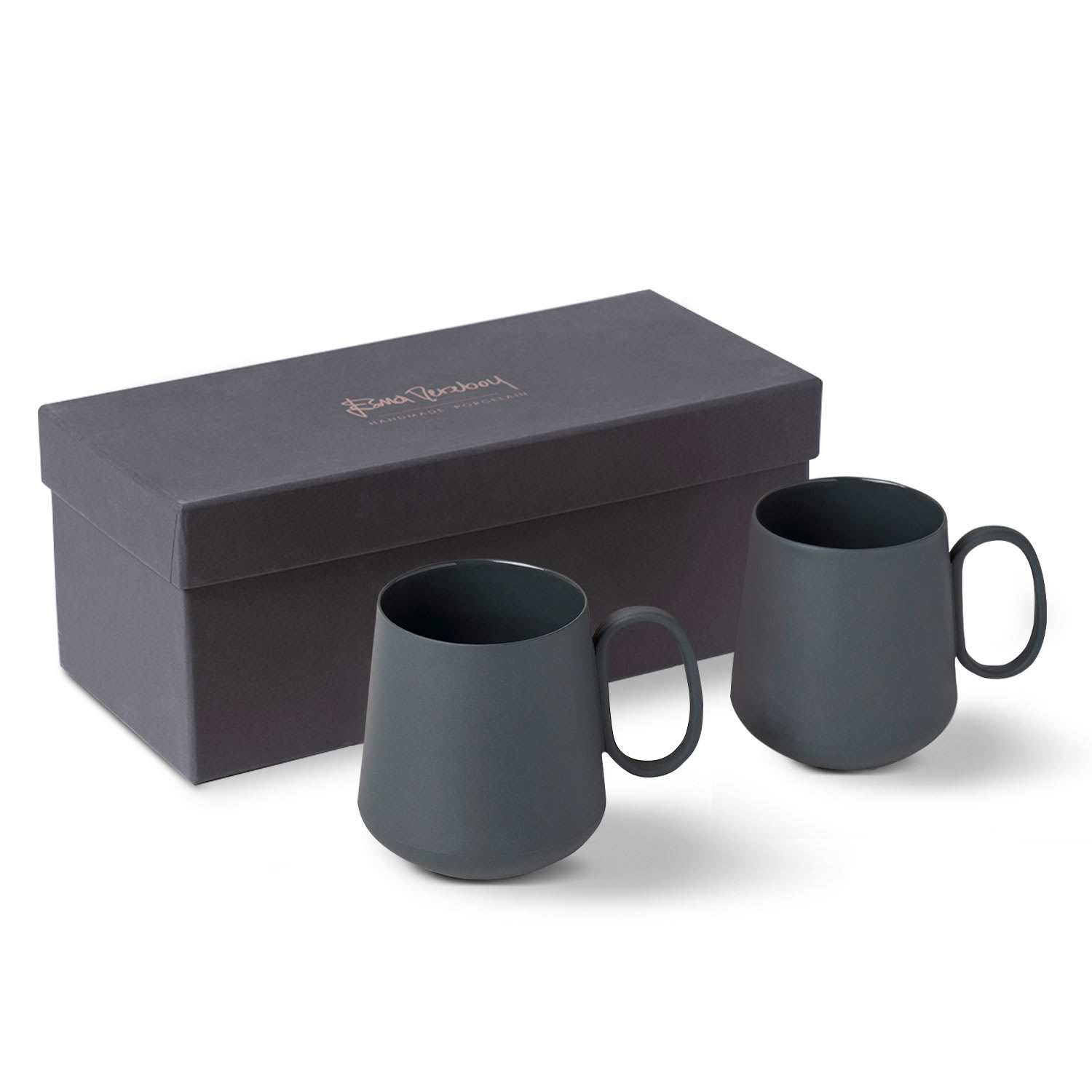 Esma Dereboy Tube Mug Set Of Two Black Colour