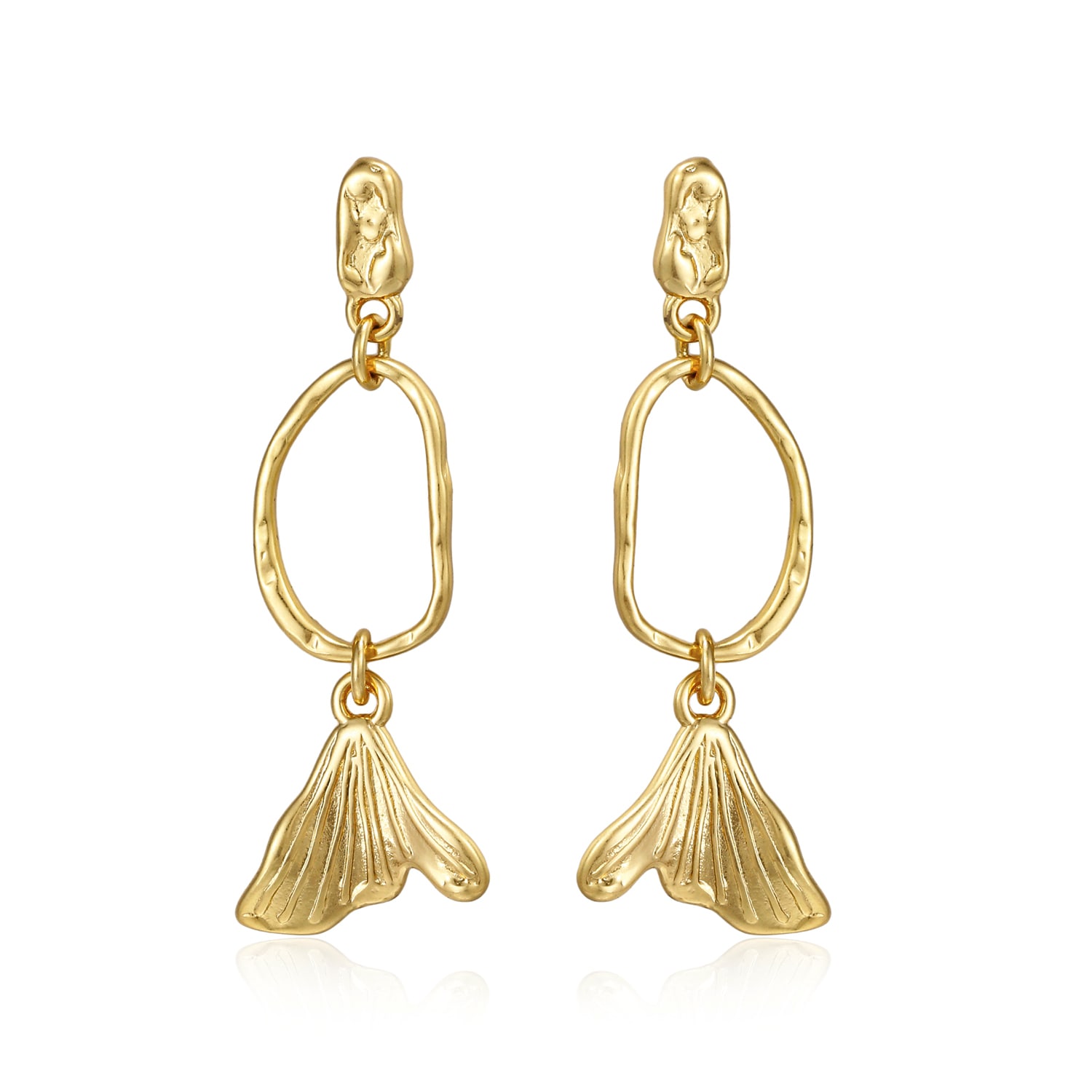 Rare Matters Jewelry Women's Gold Mermaid Tail Drops Earrings