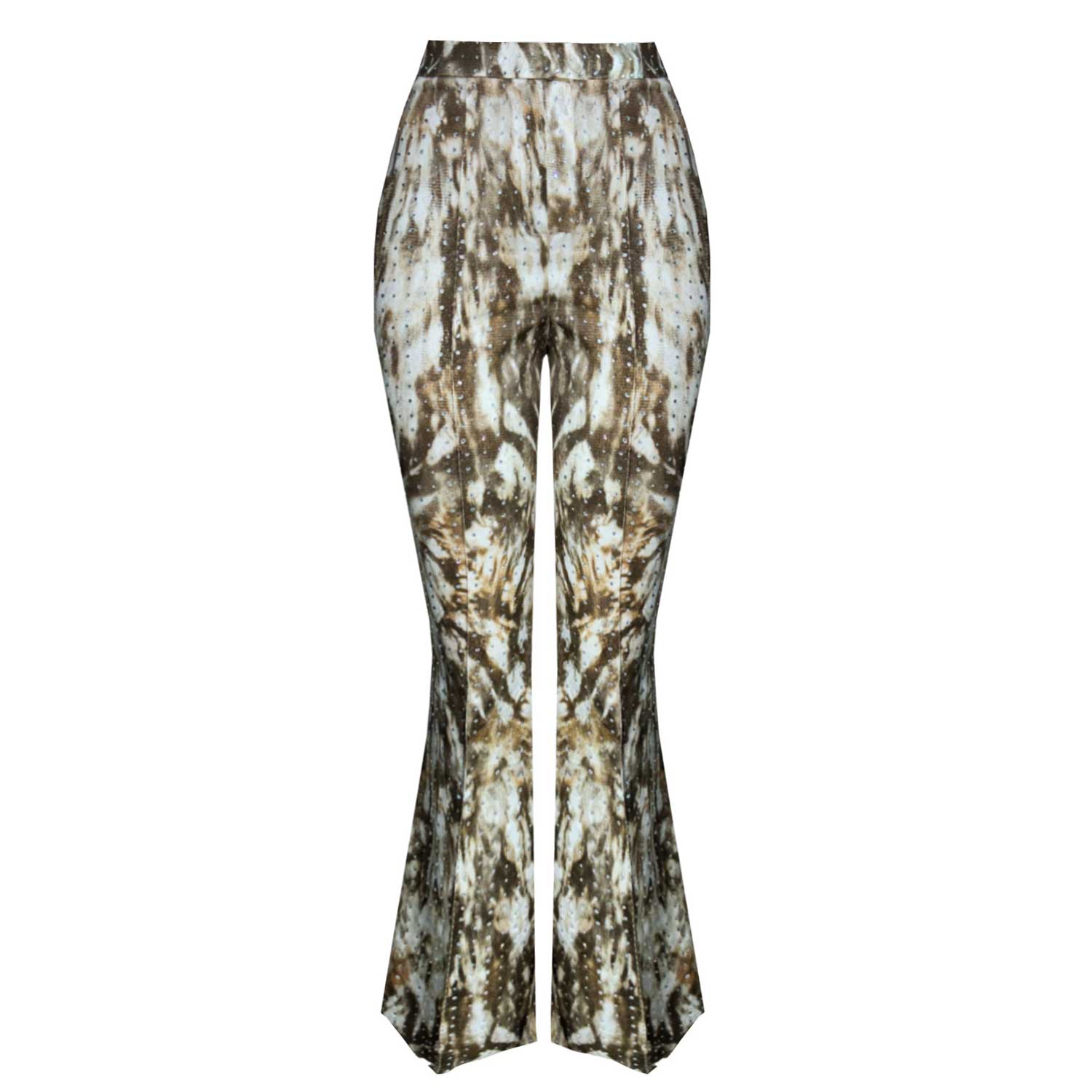 Copurs Women's Kendall Trousers With Rhinestones - Mocha In Yellow