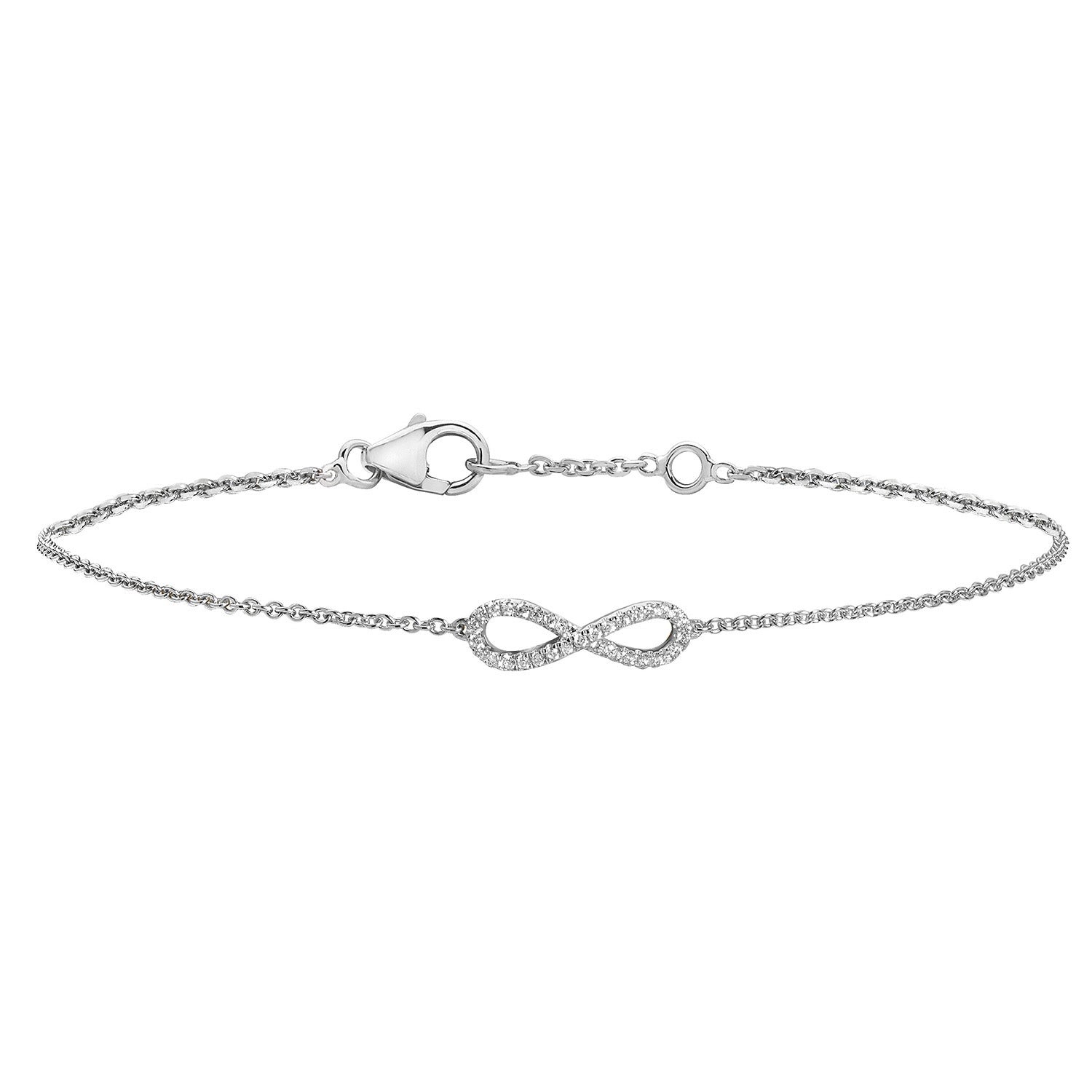 Cervin Blanc Women's Diamond Infinity Bracelet In White Gold Chain In White