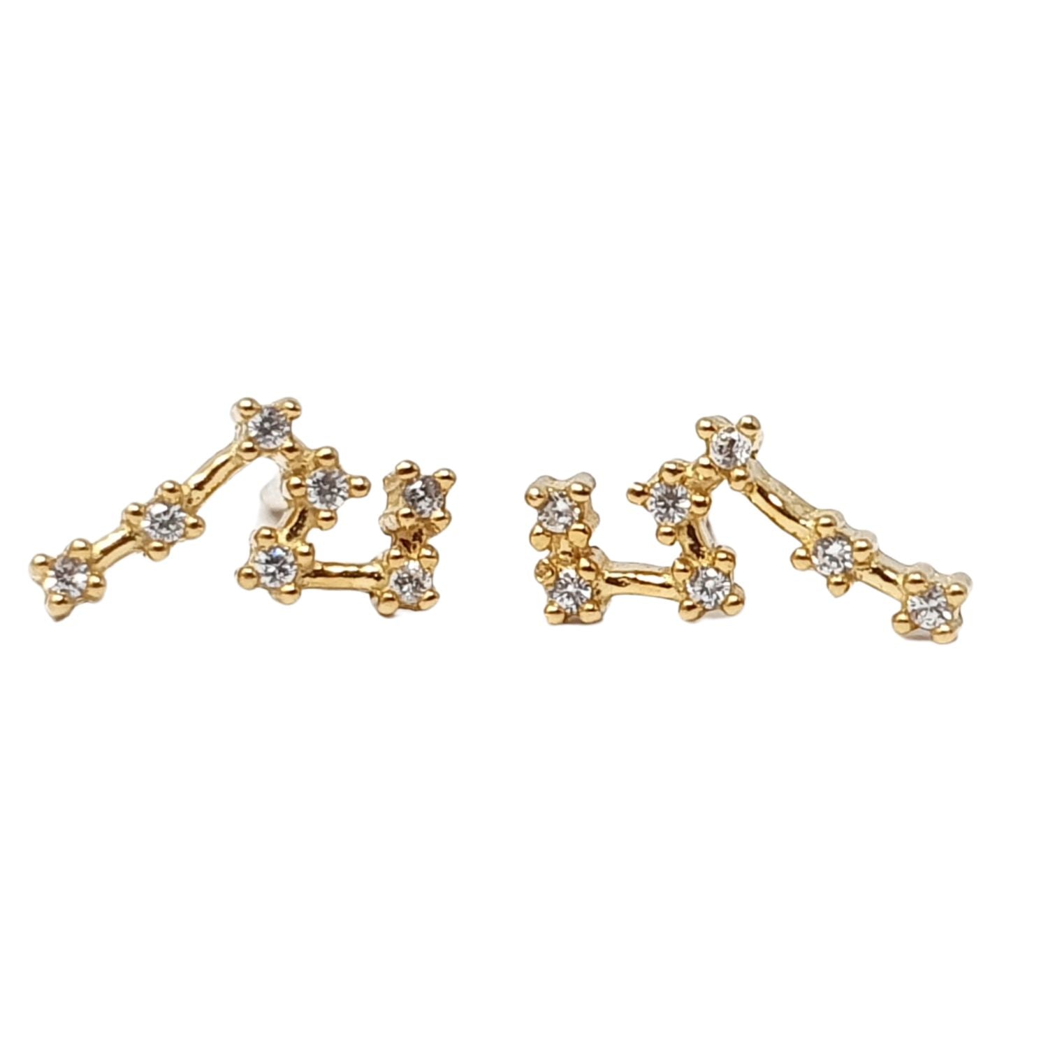 Harfi Women's Gold / Silver Virgo Star Sign Constellation Astrology Tiny Earrings In Multi
