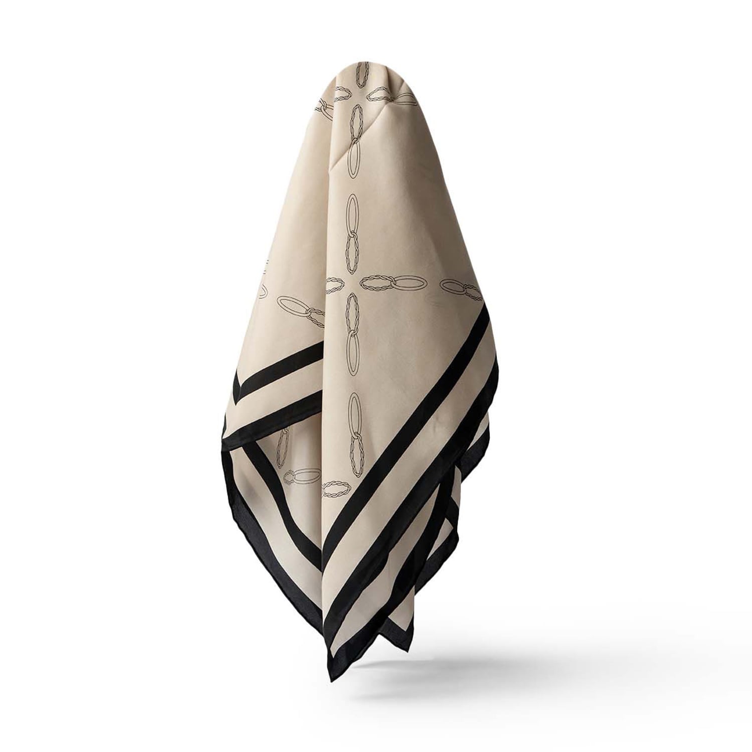 Agcf Women's Neutrals / Black Unità Monogram Silk Scarf Black In Brown