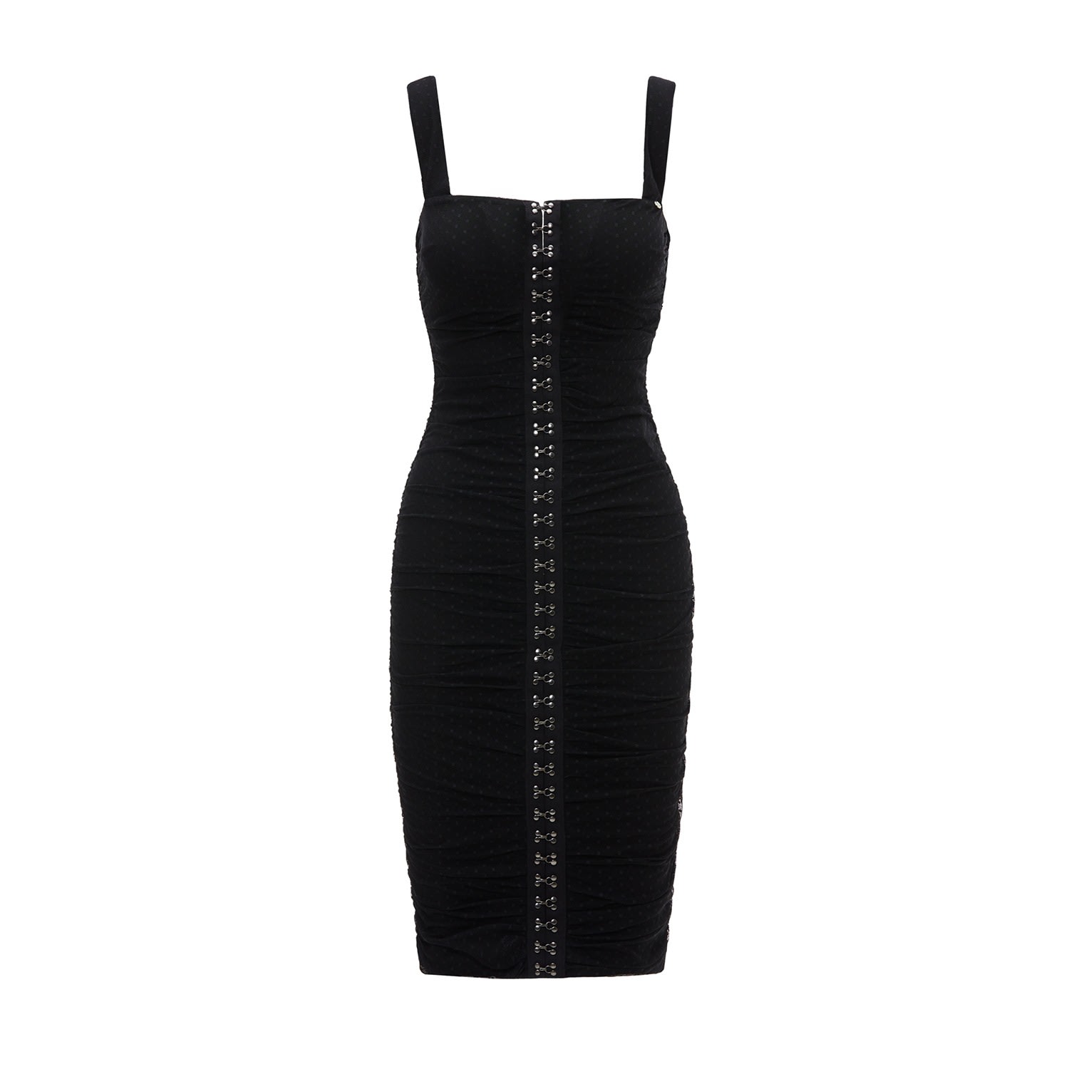 Nissa Women's Polka Dot Midi Dress Black In Black