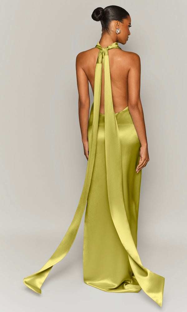 Moda Glam Muse Cowl Neck Gown - Green