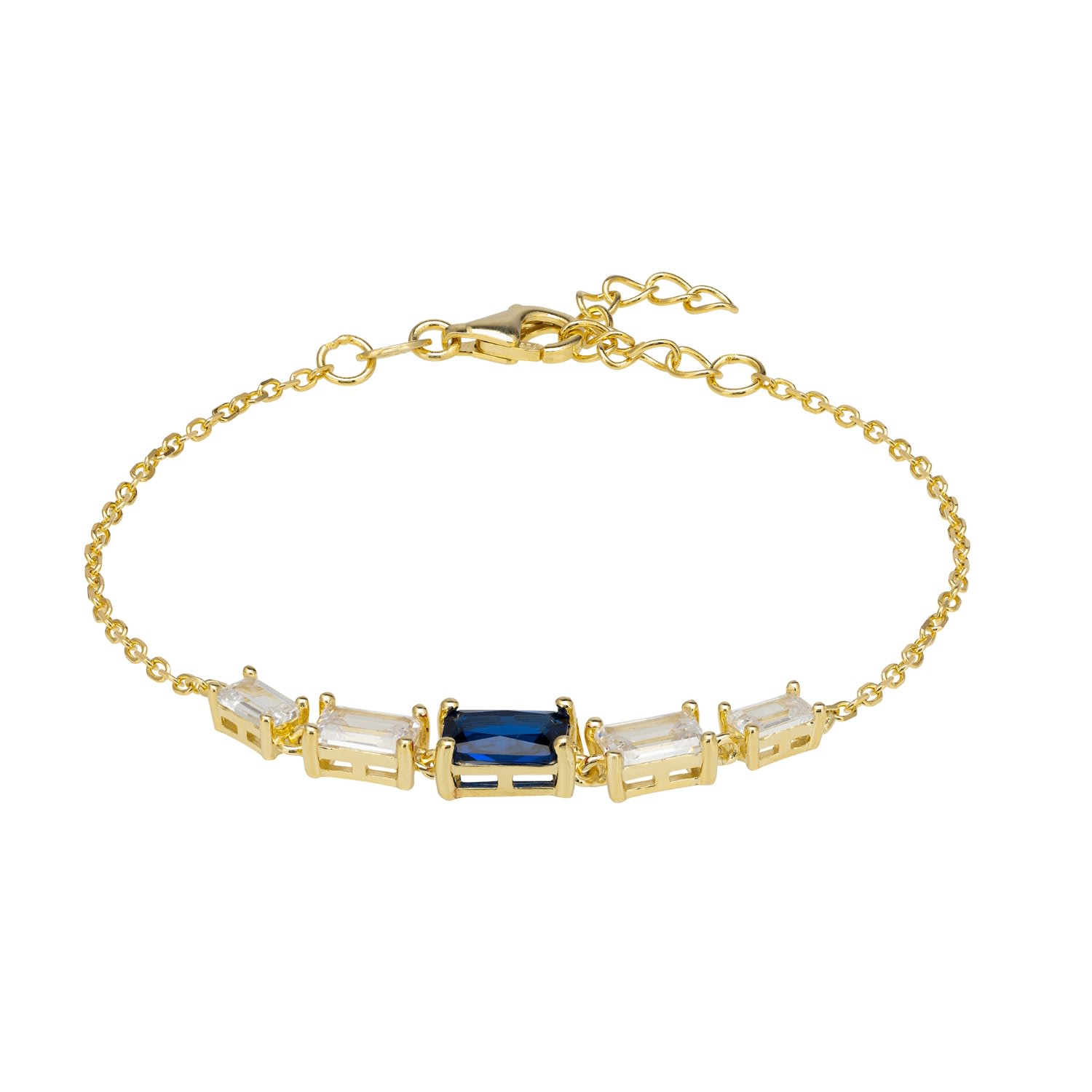 Women’s Gold / Blue / White Clara Gemstone Bracelets Gold Sapphire Latelita