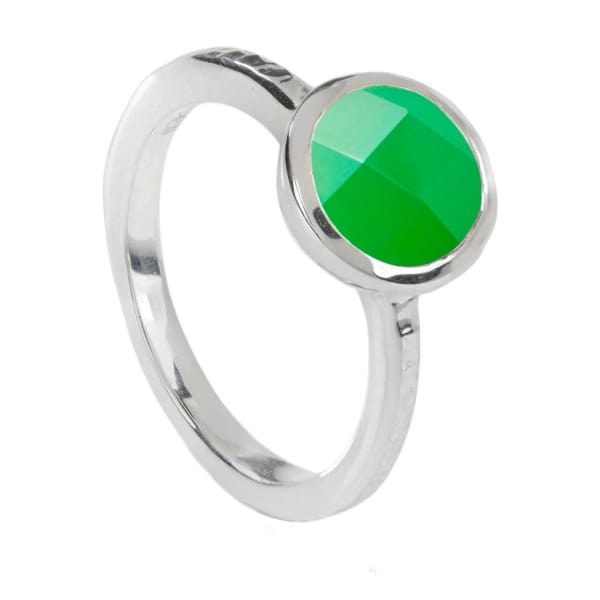 Neola Estella Sterling Silver Ring Chrysoprase In Silver