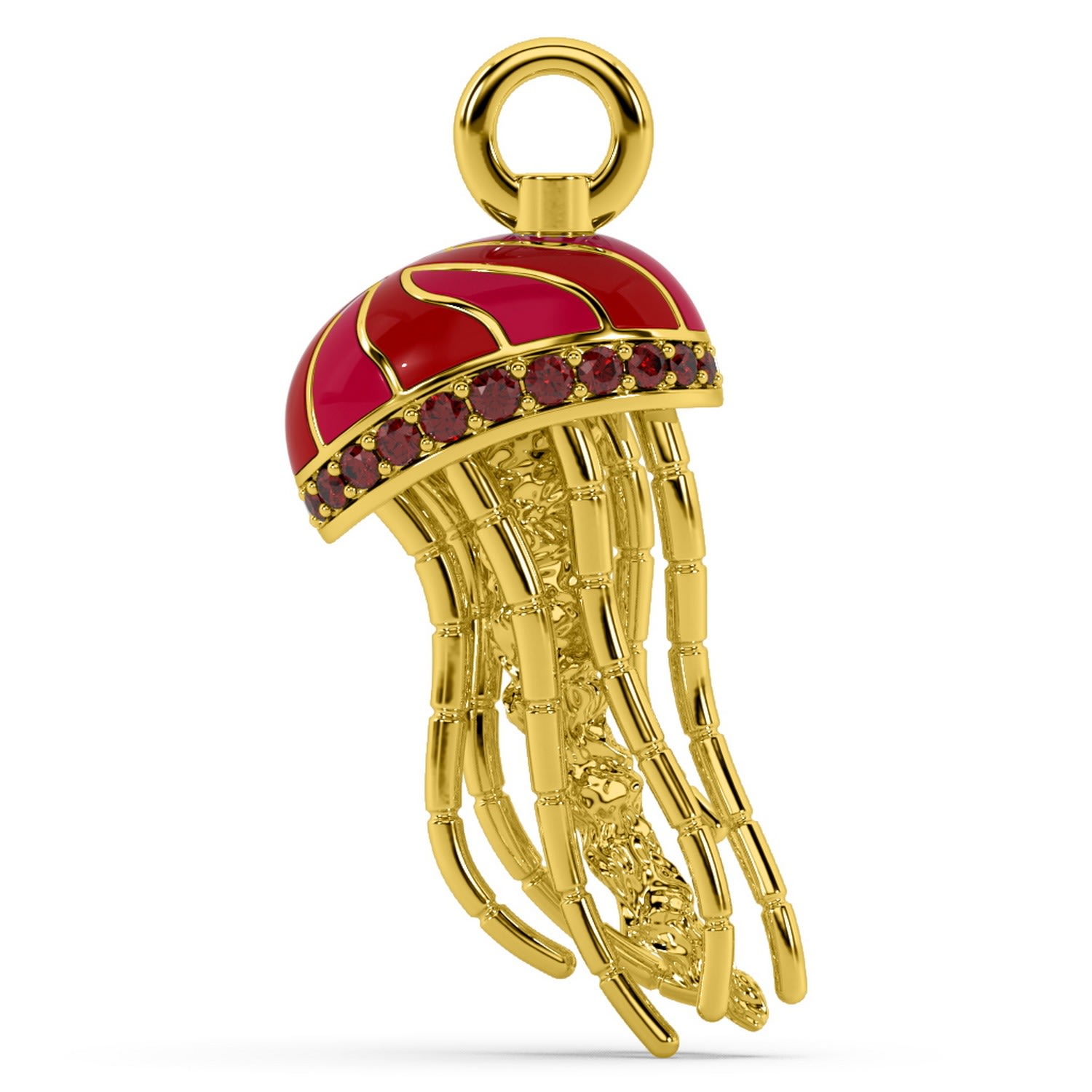 Women’s The Stingy Jelly Charm - Jellyfish Charm - Gold Oni Fine Jewelry