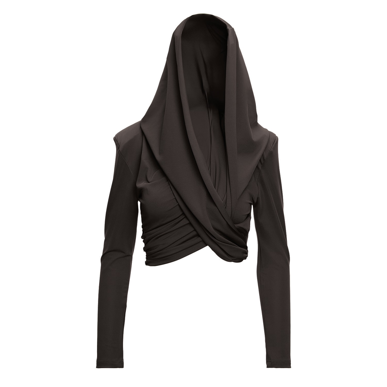Bluzat Women's Black Blouse With  Hood In Black