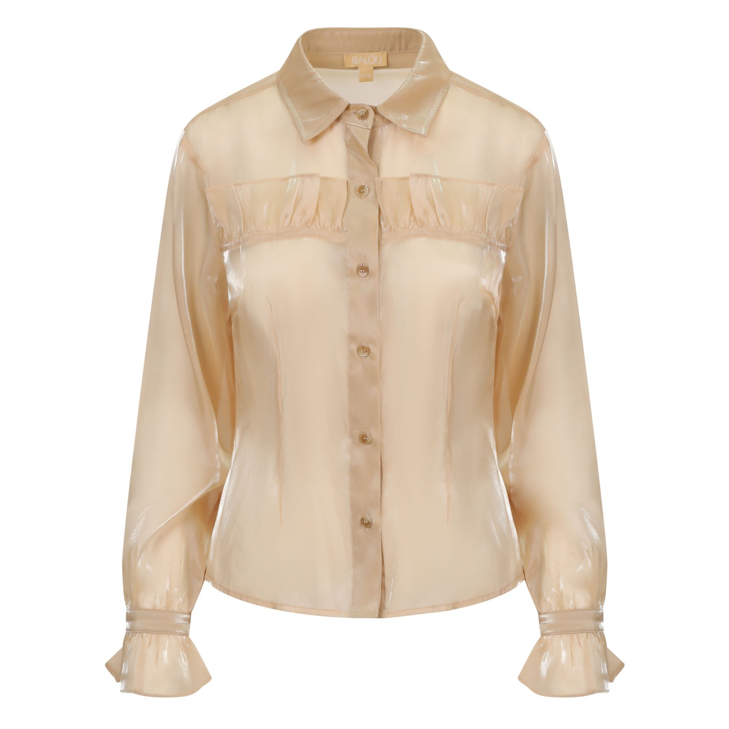 Gold Womens Organza Shirt Small Balou