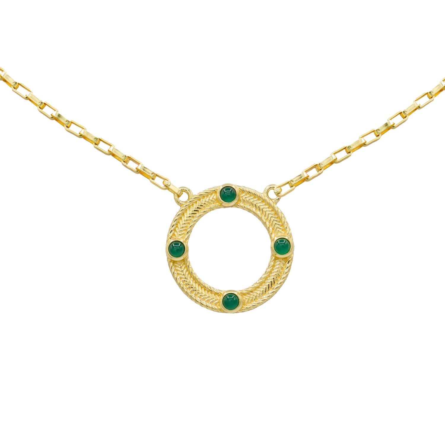 Marcia Moran Women's Aspen Open Circle Necklace In Green Onyx